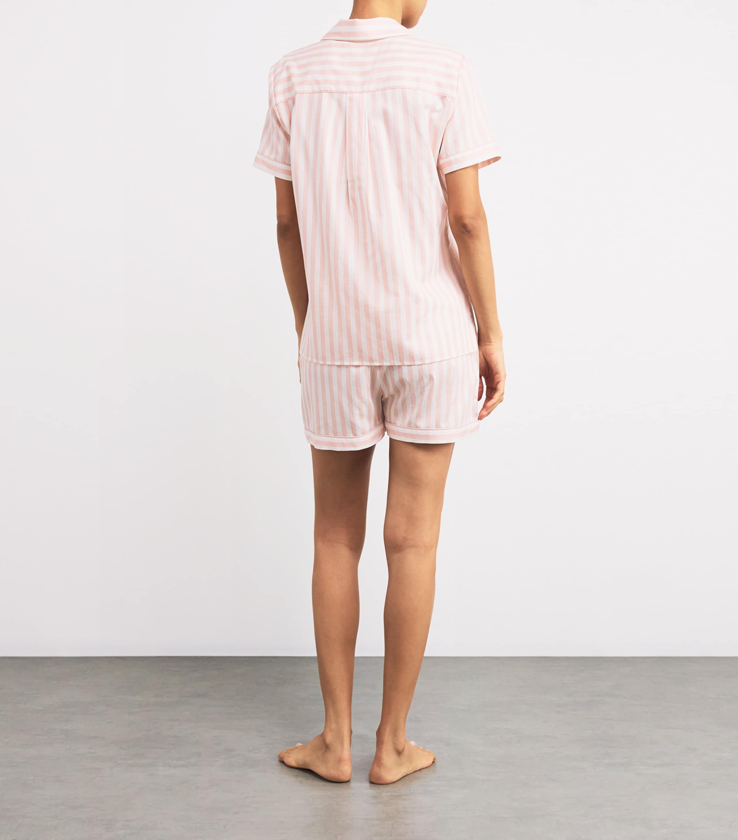 Harrods Womens Cotton Short-Sleeve Pyjama Set Pink Image 3