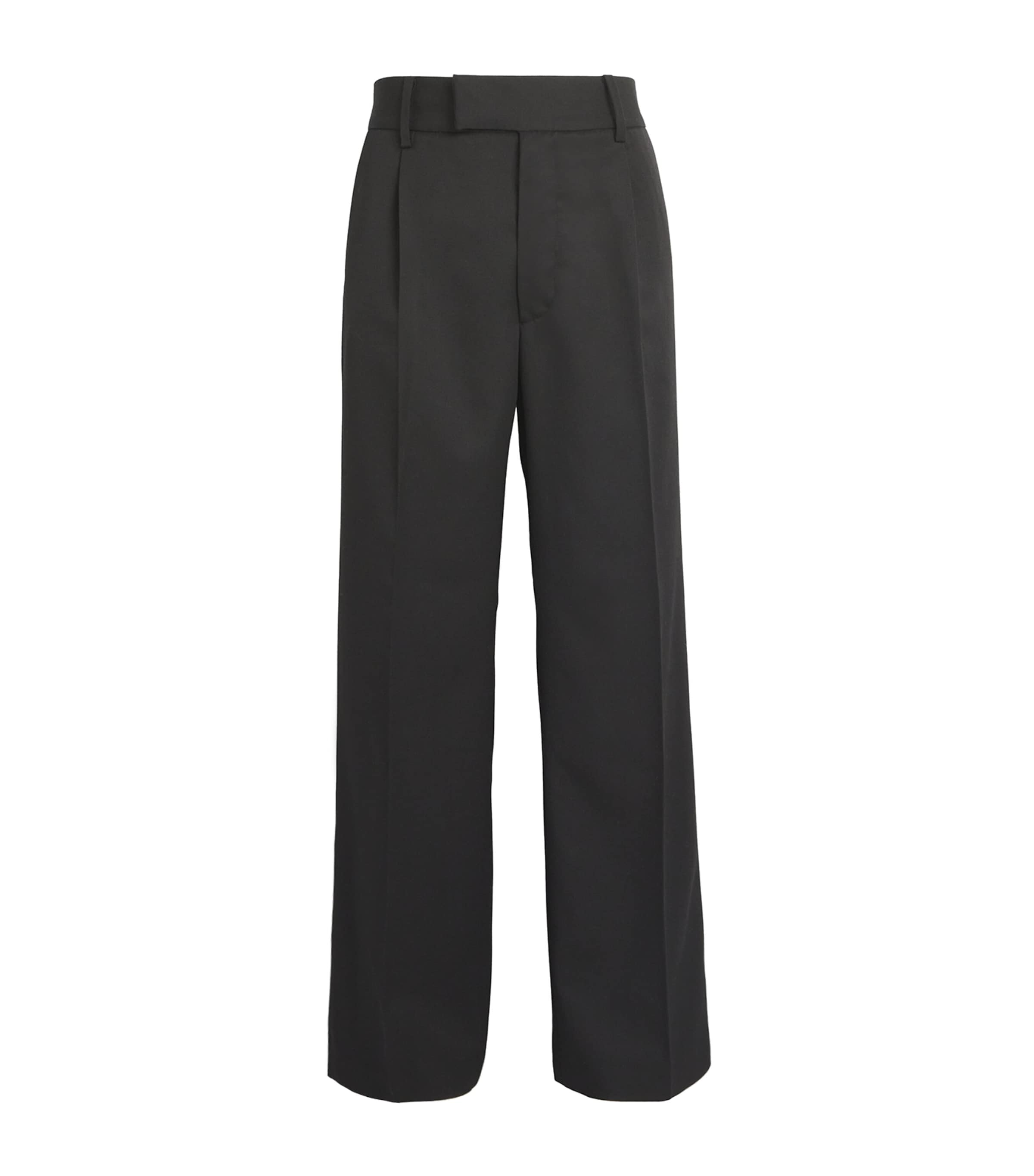 Whyat Virgin Wool Wide-leg Trousers In Black