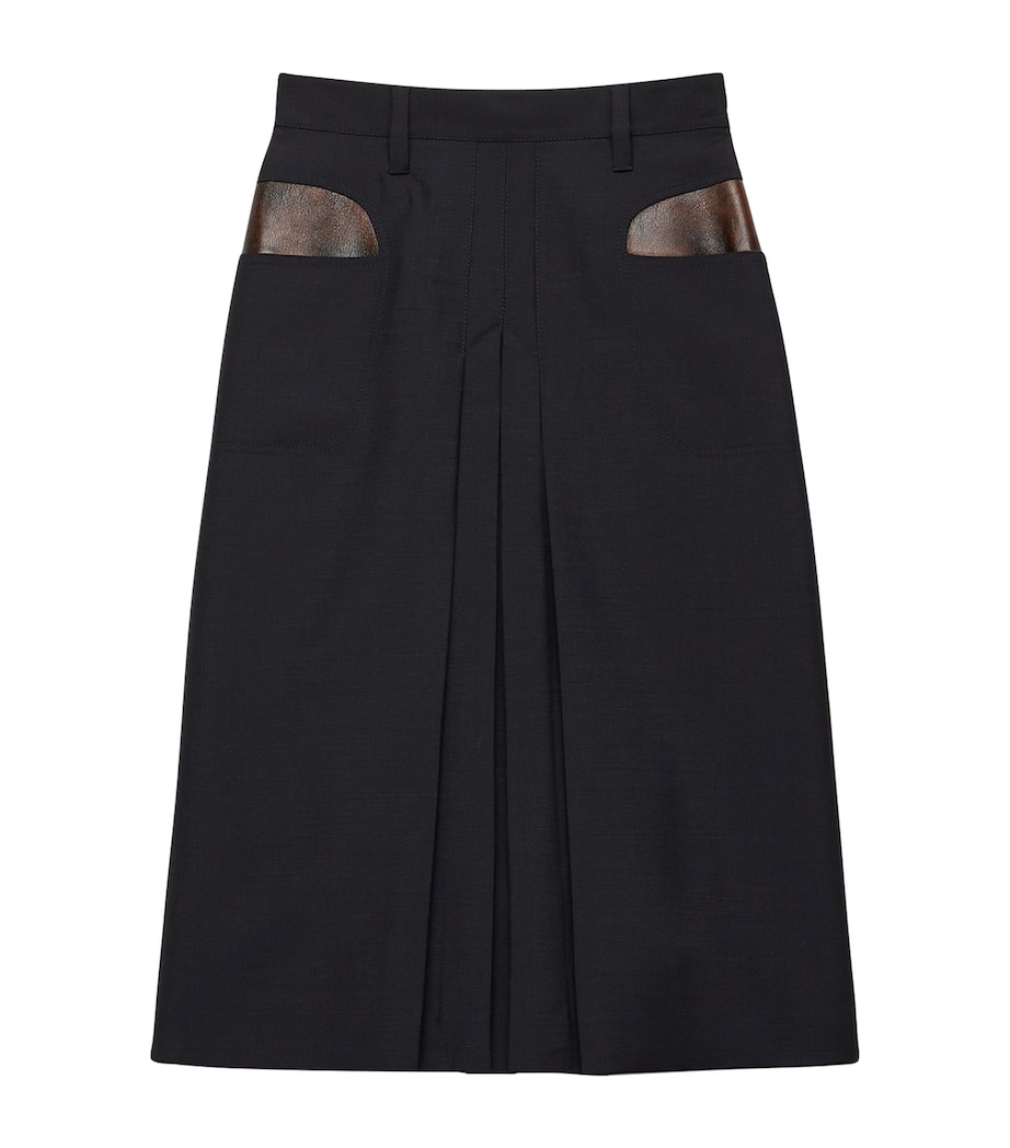 Mohair-Wool Midi Skirt F0008 Image 1