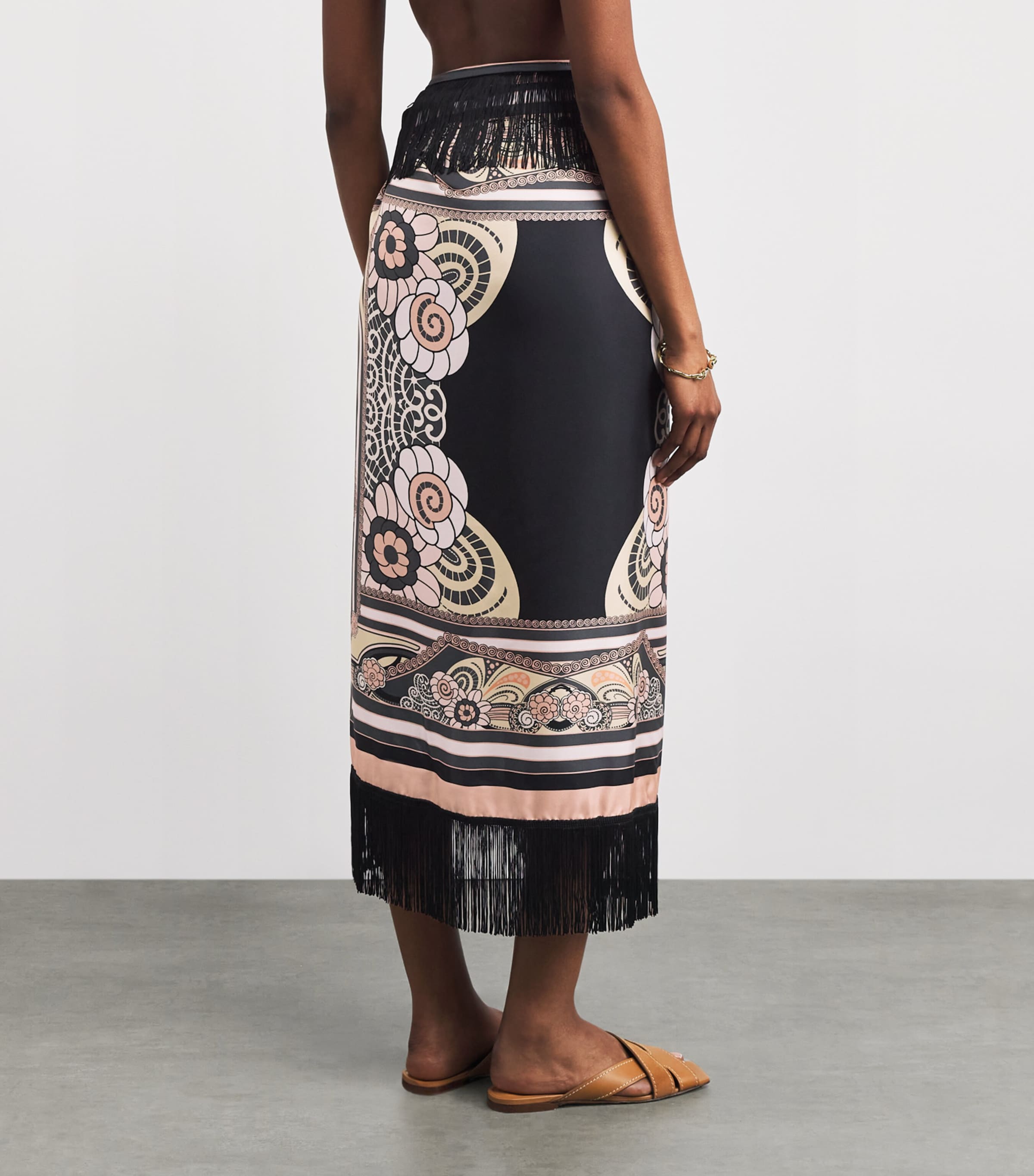 La Doublej Womens Silk Fringed Pareo Placée Image 5