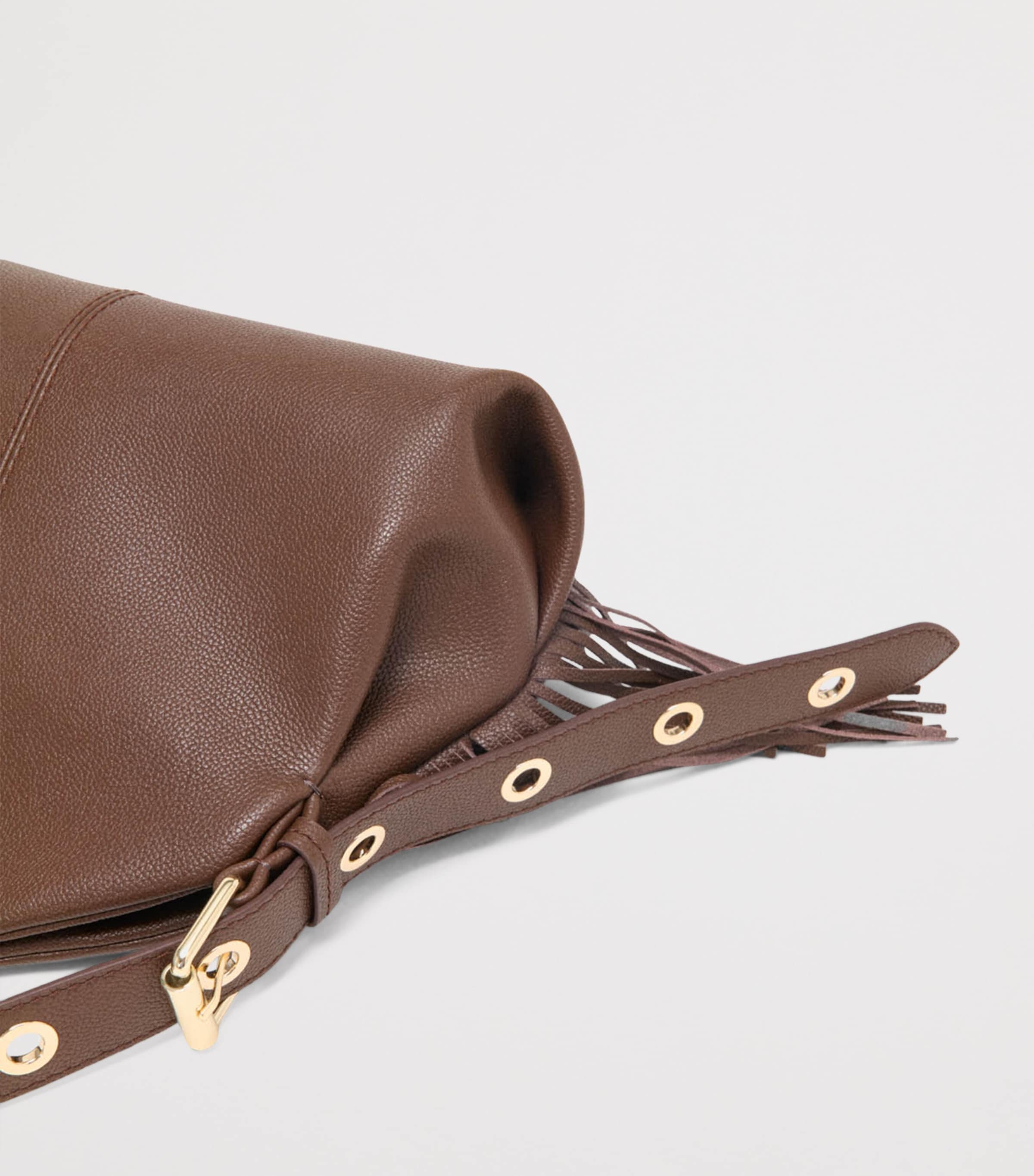 Maje Leather Miss M Shoulder Bag Brown Image 5