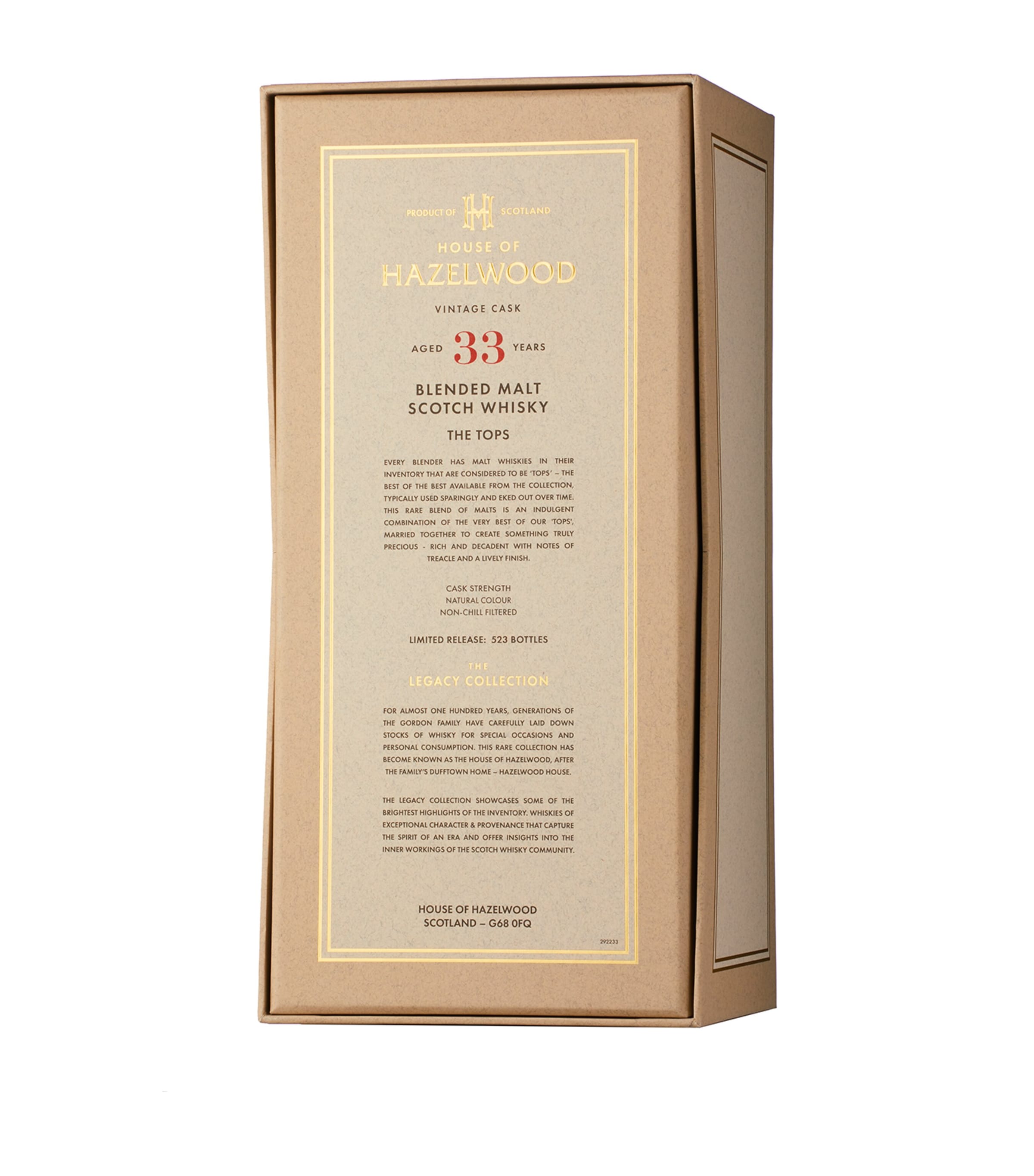 House of Hazelwood The Tops 33-Year-Old Speyside Blended Malt Scotch Whisky (70cl) Image 3