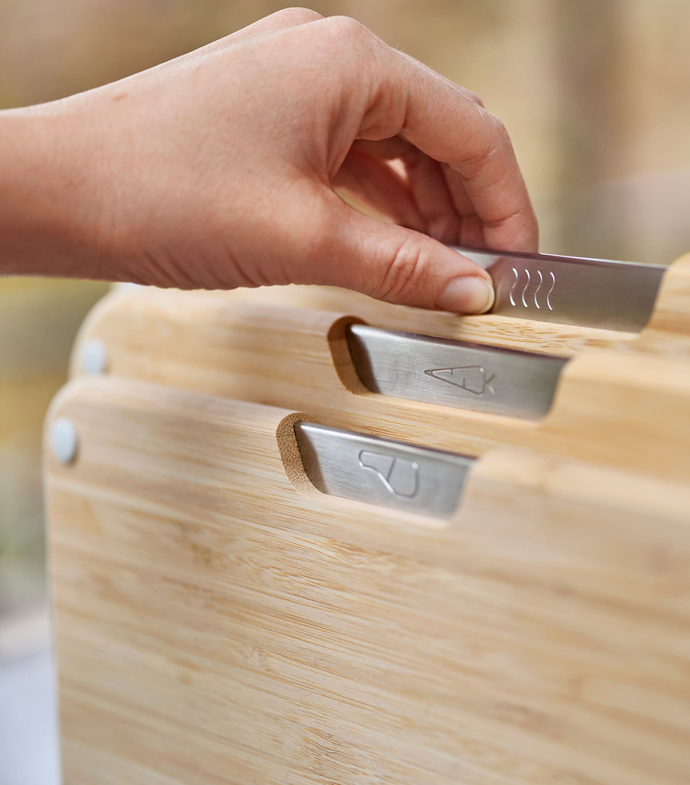 Set of 3 Bamboo Nest Chopping Boards BAMBOO Image 6