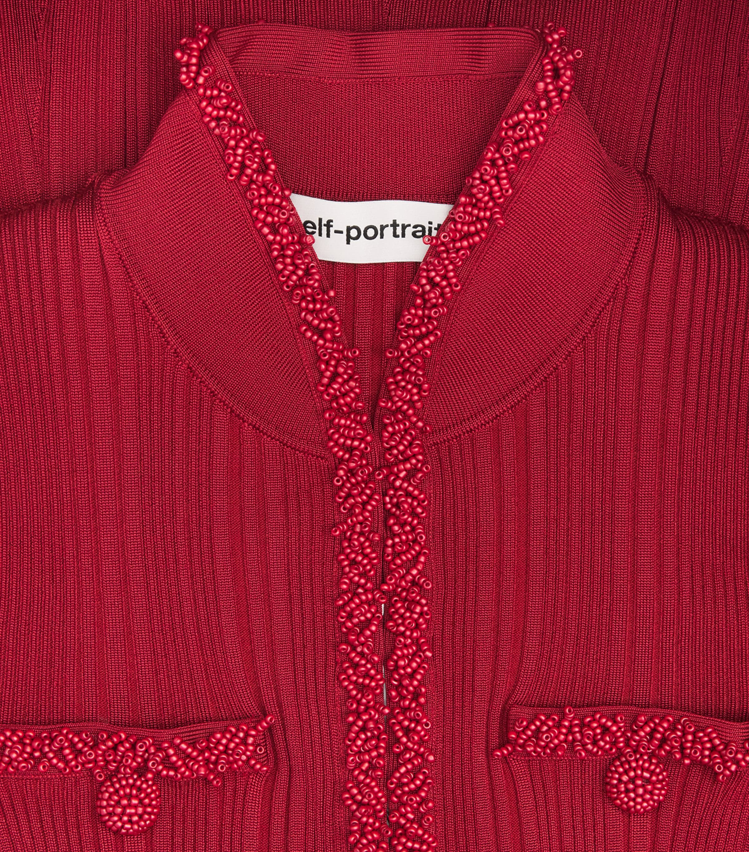 Knitted Embellished Maxi Dress RED Image 5