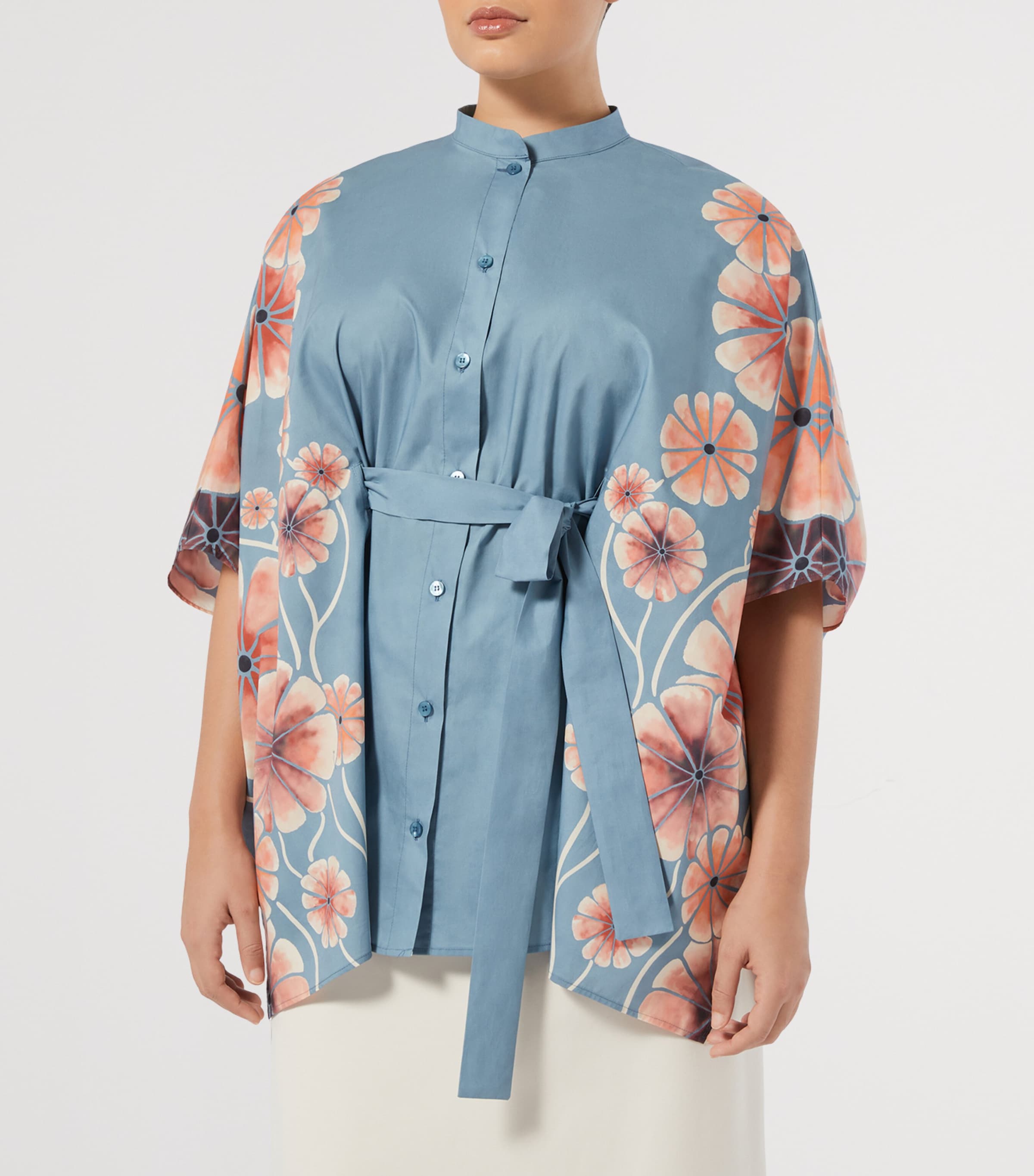 x Maccapani Cotton Printed Astro Blouse BLUE AZURE Image 2