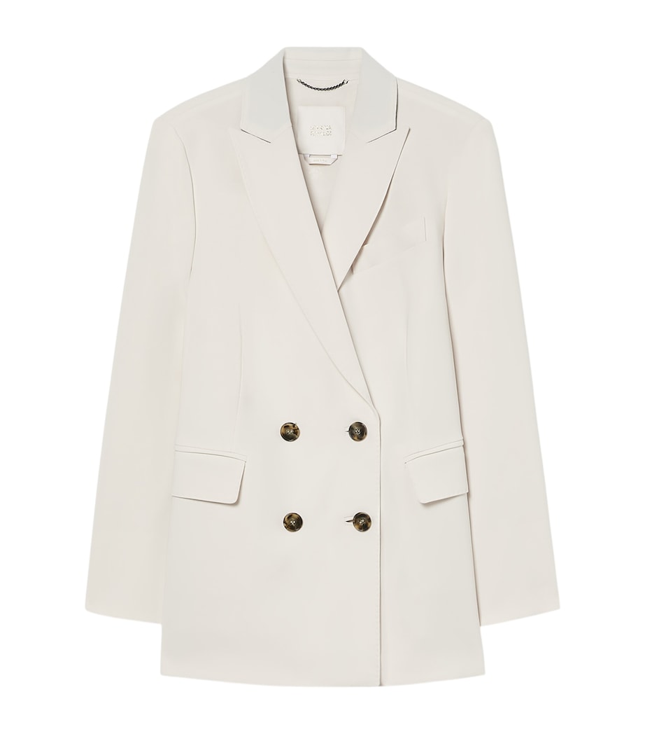 Marina Rinaldi Womens Fox Double-Breasted Blazer Ice Image 1