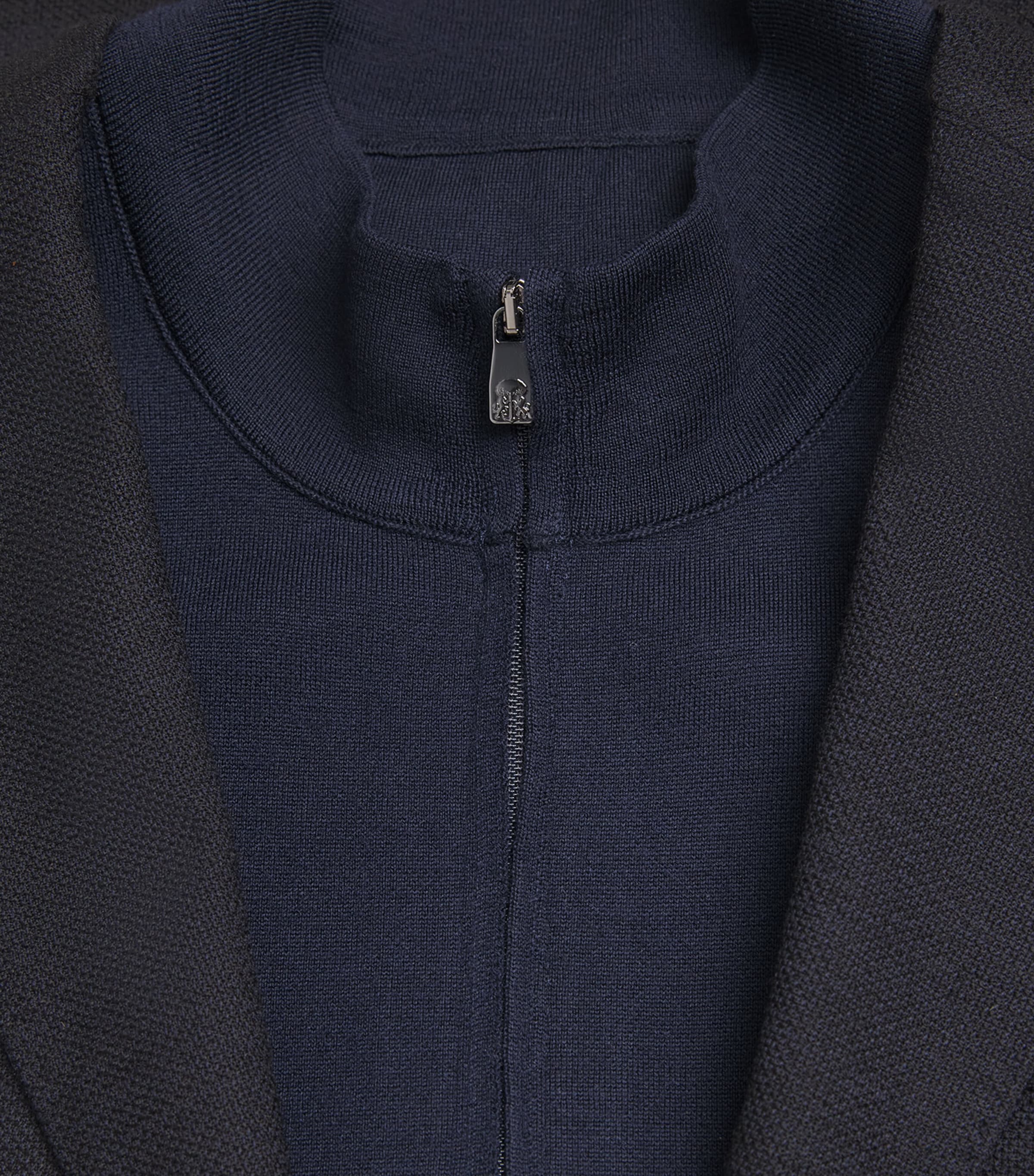 Corneliani Mens Stretch-Wool Detachable-Insert Blazer Dark Blue Image 7