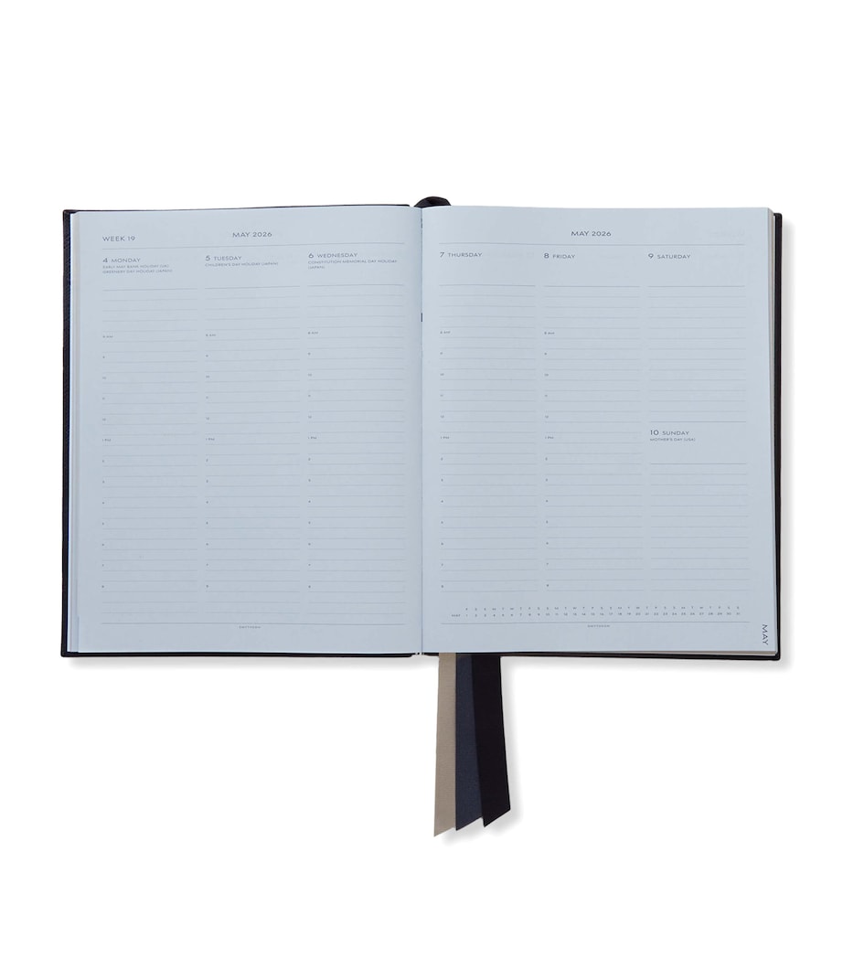 Smythson Leather Portobello Weekly Diary 2025 Navy Image 2