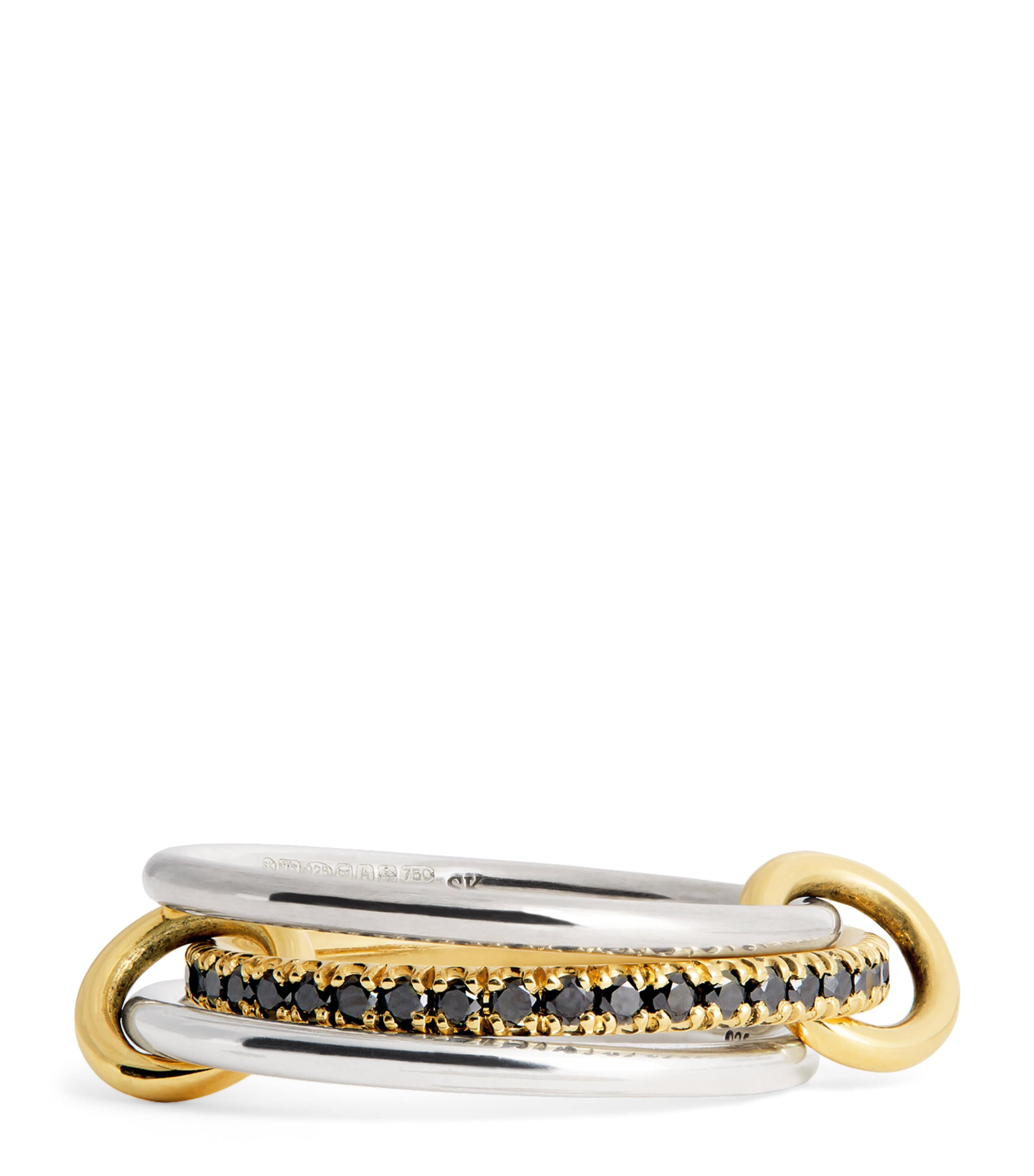 Spinelli Kilcollin Mixed Gold And Black Diamond Tigris Ring In Gold