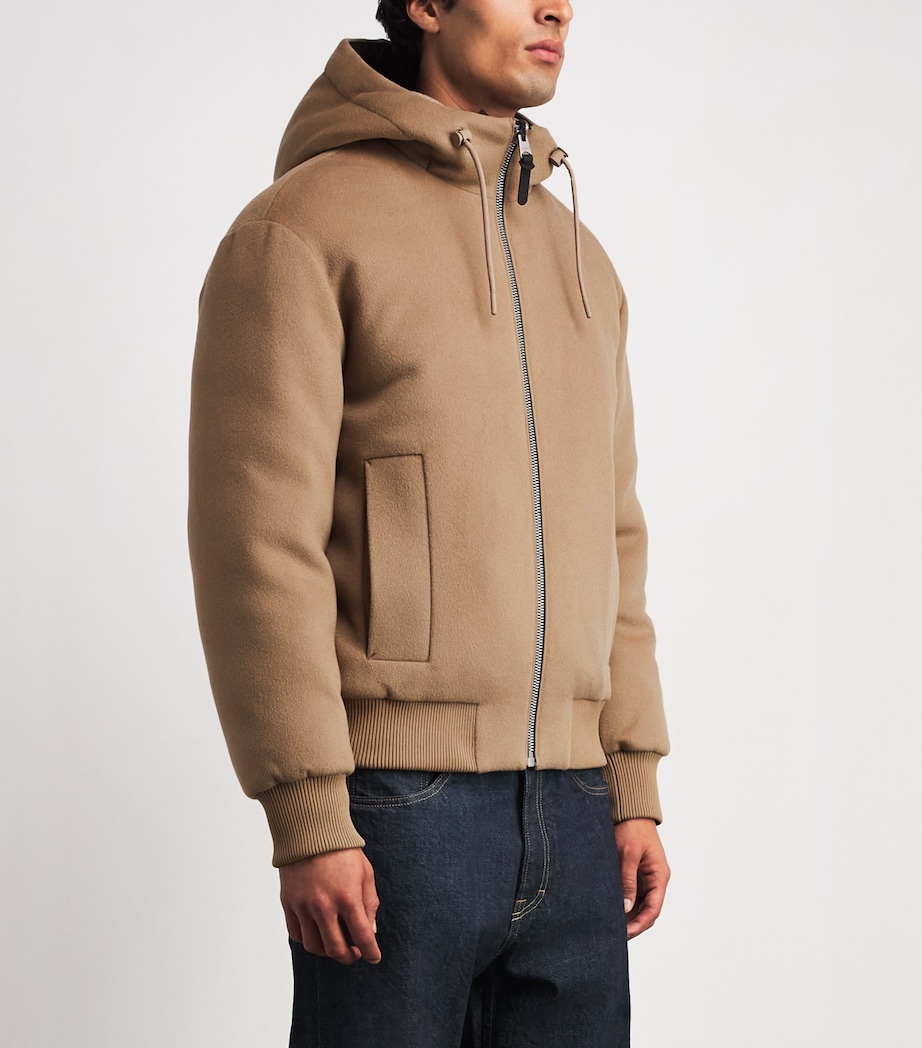 Mackage Mens Wool Down-Padded Reversible Niko Puffer Jacket Lht Camel Black Image 4