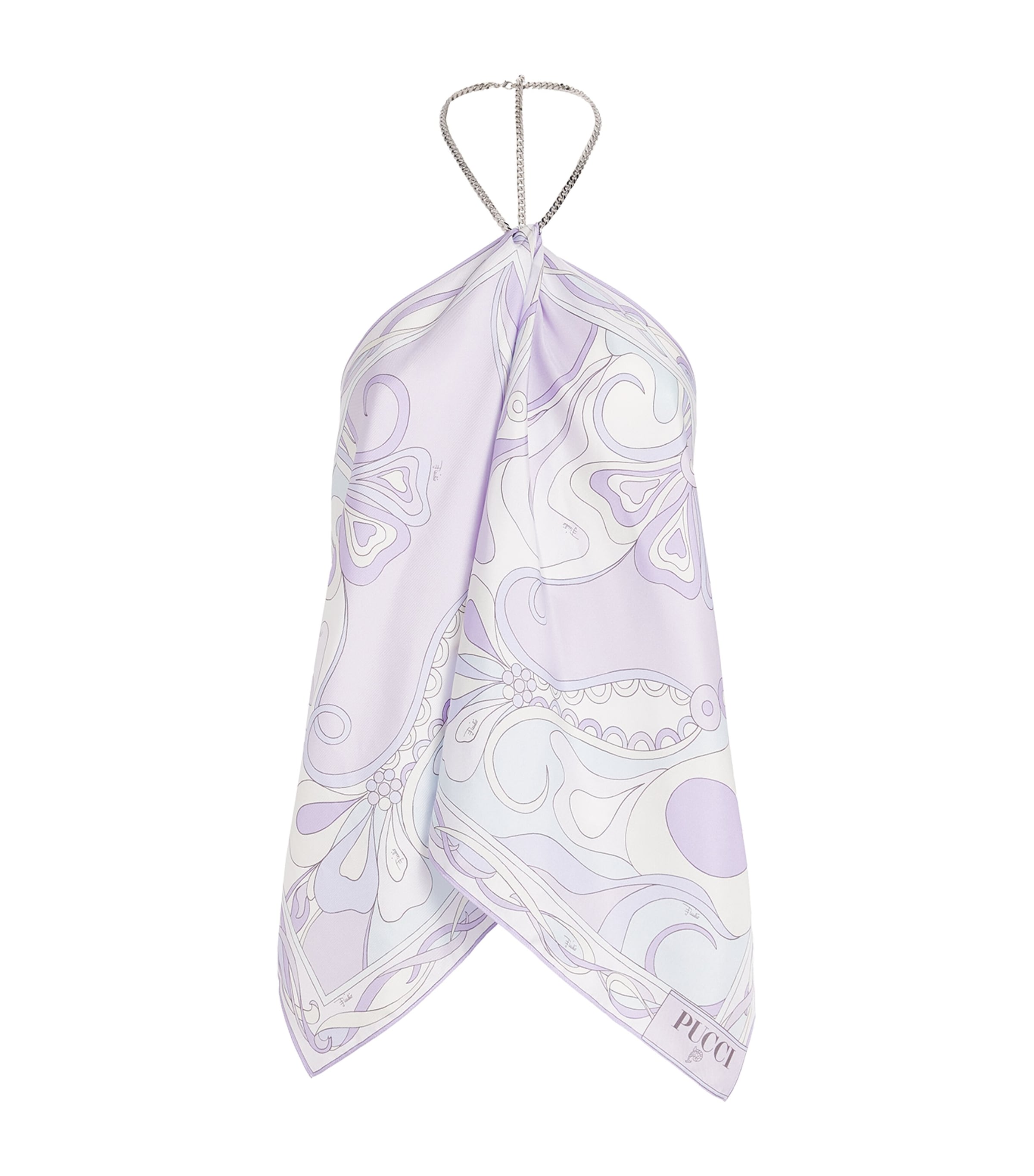 Pucci Silk Chain-tie Top In Purple