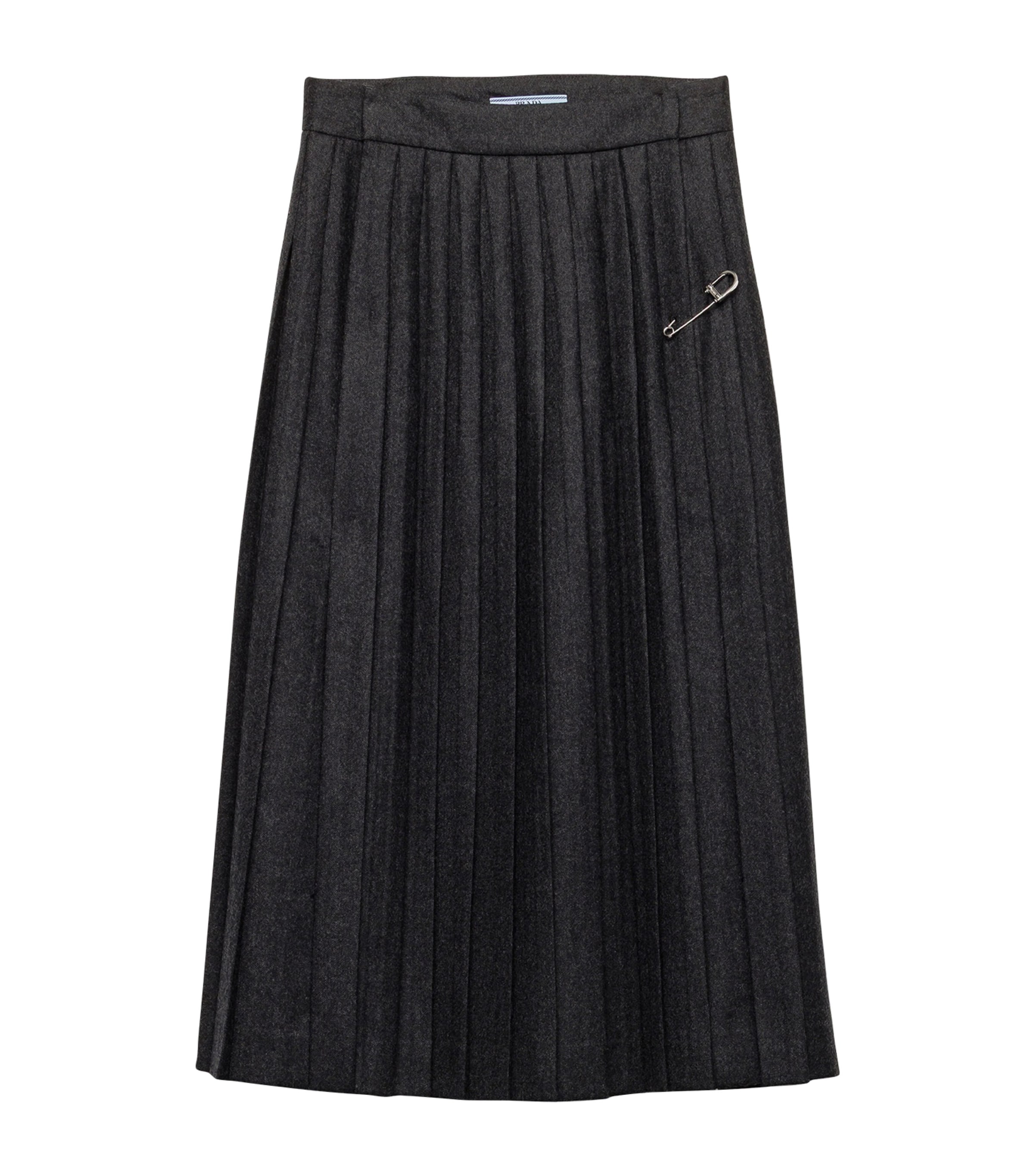 Wool Pleated Midi Skirt F0308 Image 1
