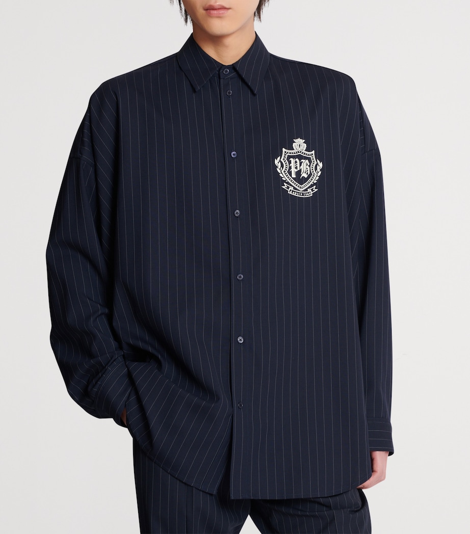 Virgin Wool College Emblem Shirt SAJ BLEU/BLANC Image 2