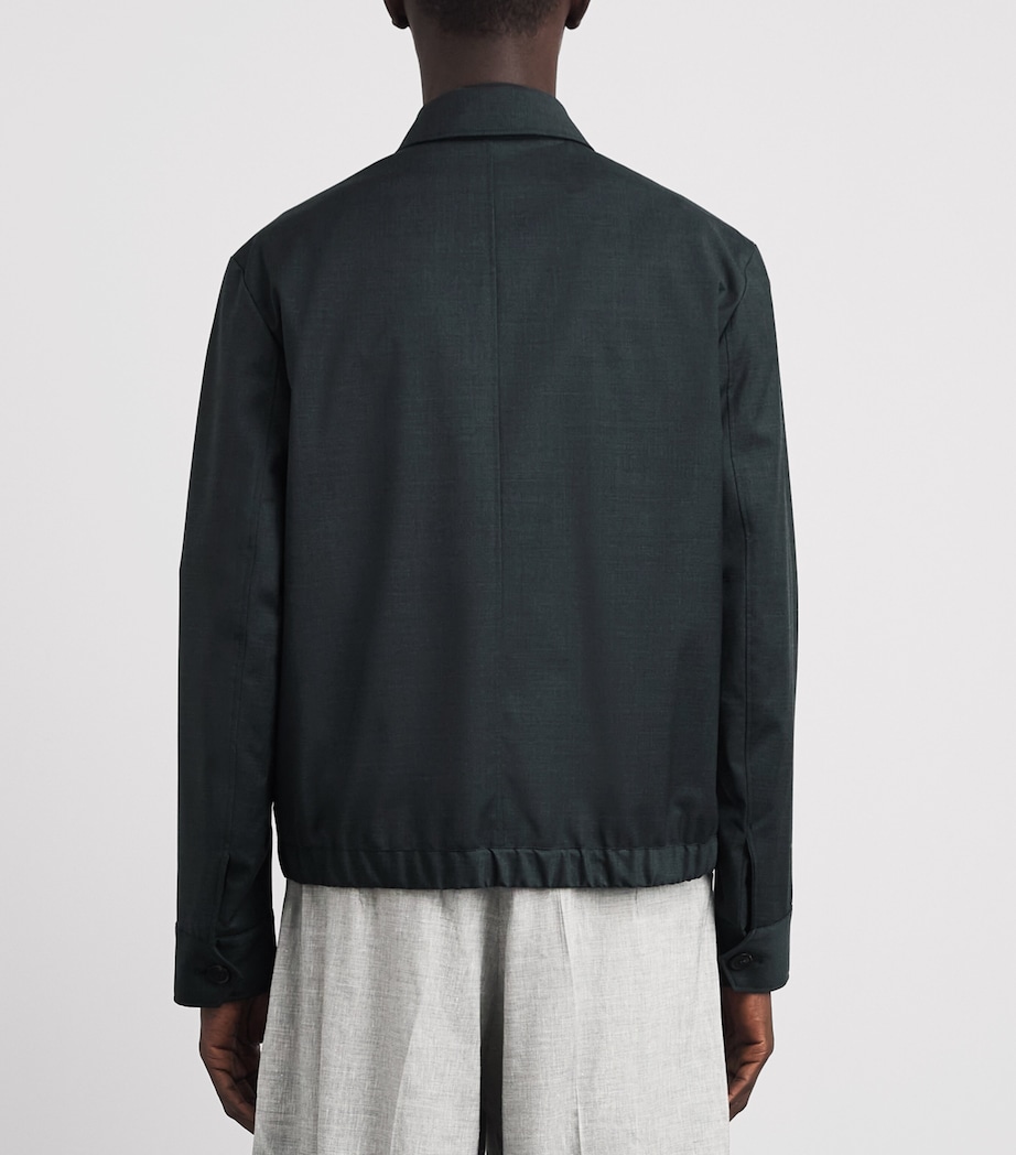 Paul Smith Mens Wool Harrington Jacket Dark Green Image 5