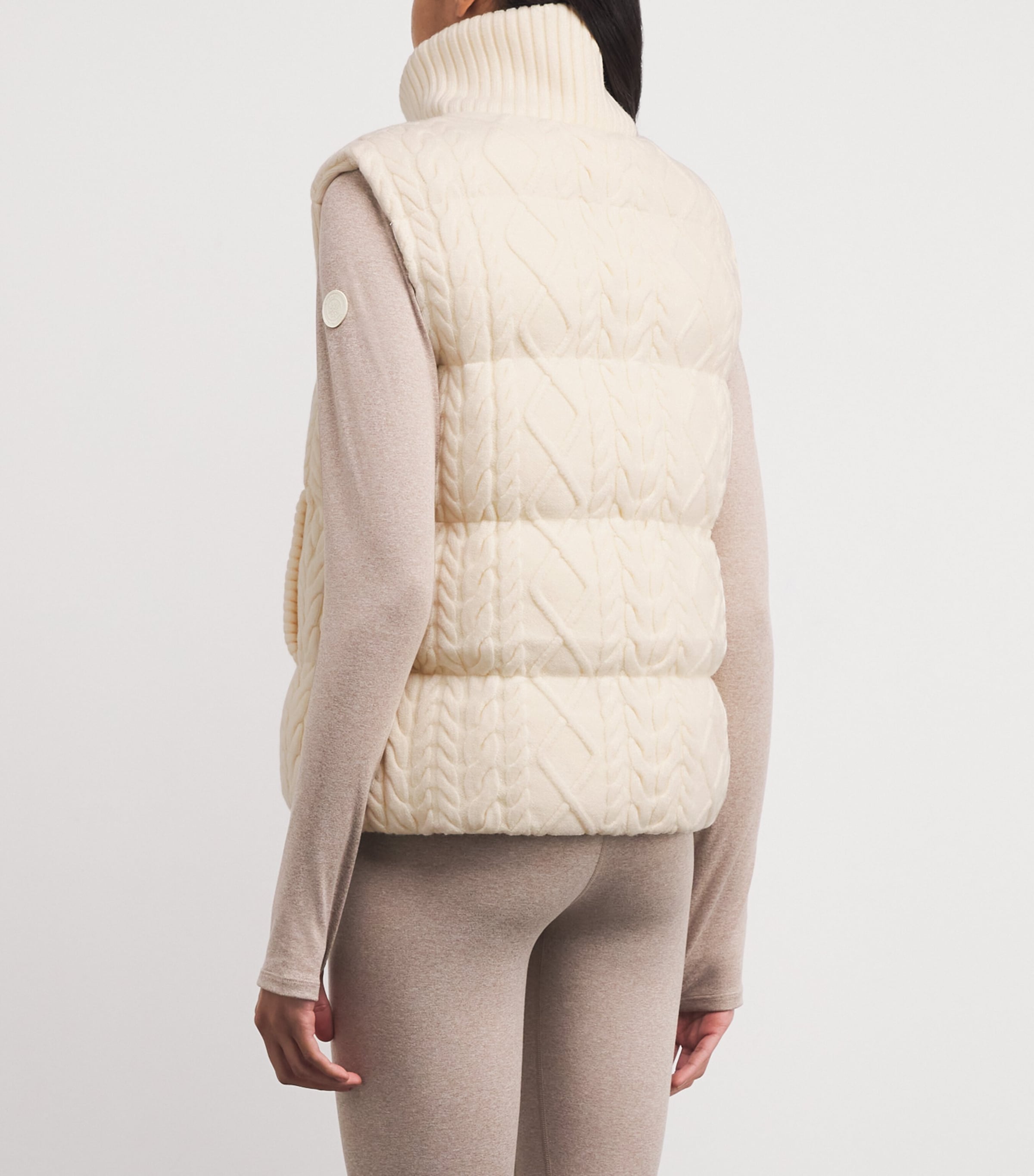 Cable-Knit Padded Irina Gilet EGRET Image 4