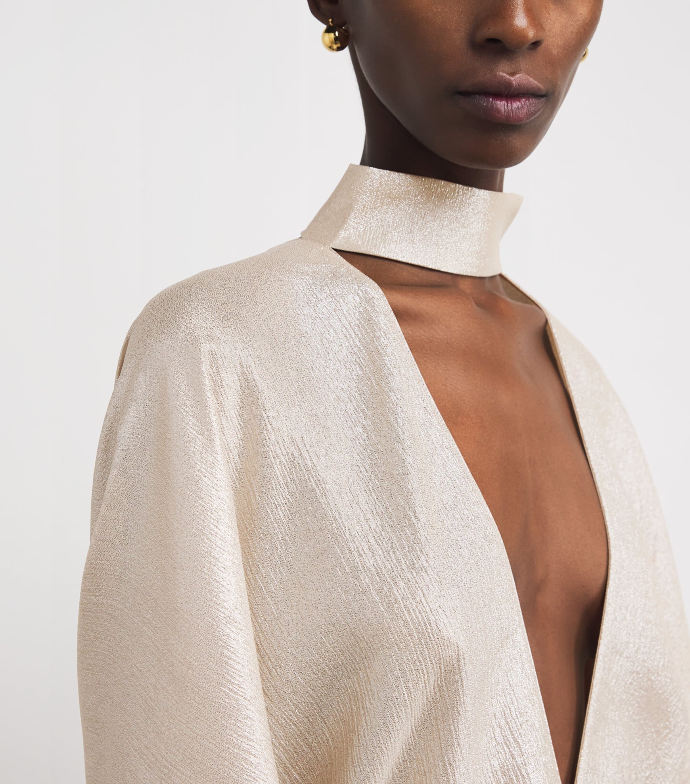 Metallic OOO Kaftan Maxi Dress GOLD Image 4