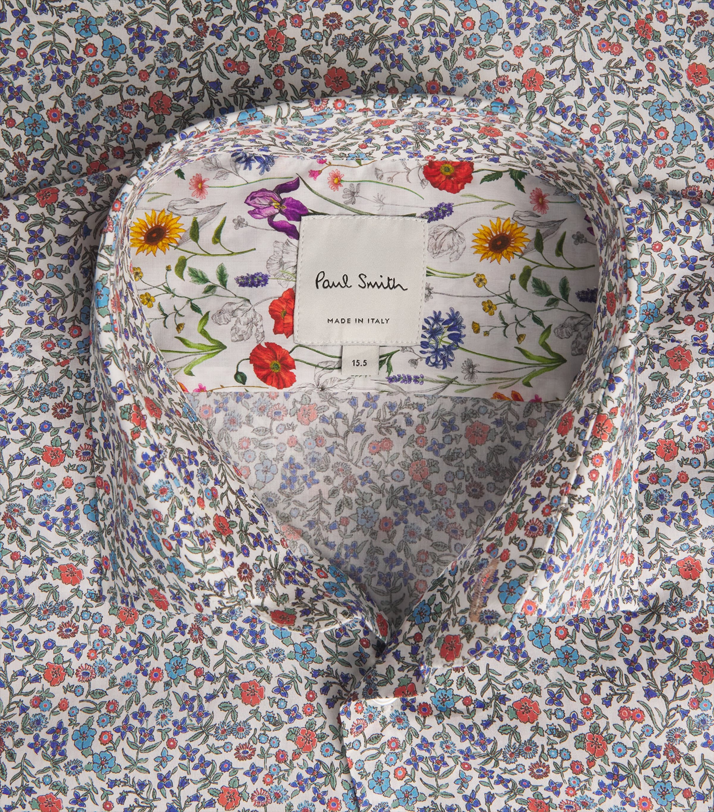 Paul Smith Mens Cotton Liberty Print Shirt Coloured Image 4