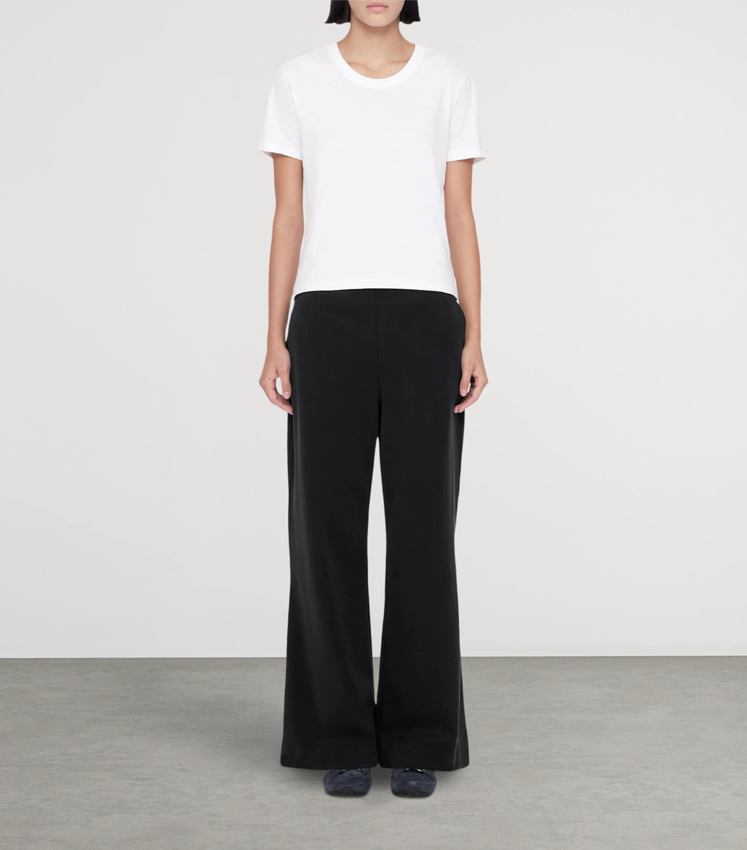 AllSaints Womens Modal-Blend Elodie Wide-Leg Trousers Black Image 2