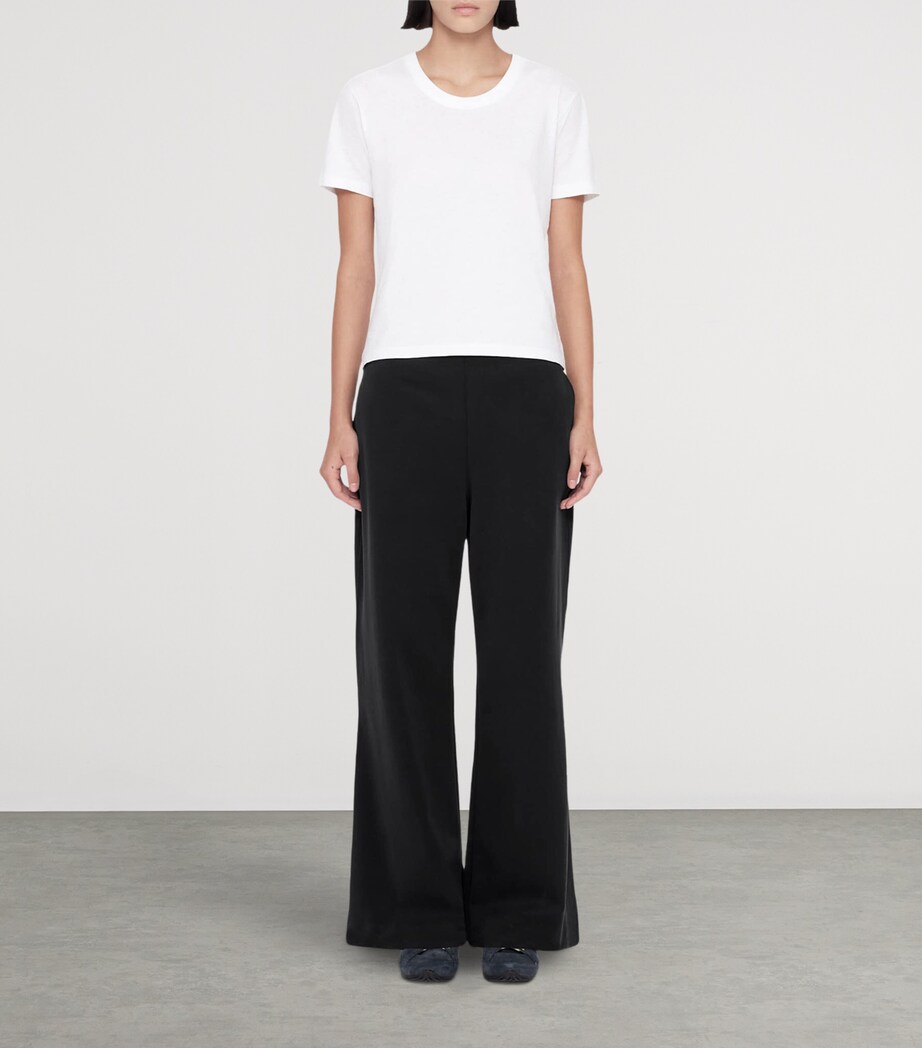 AllSaints Womens Modal-Blend Elodie Wide-Leg Trousers Black Image 2