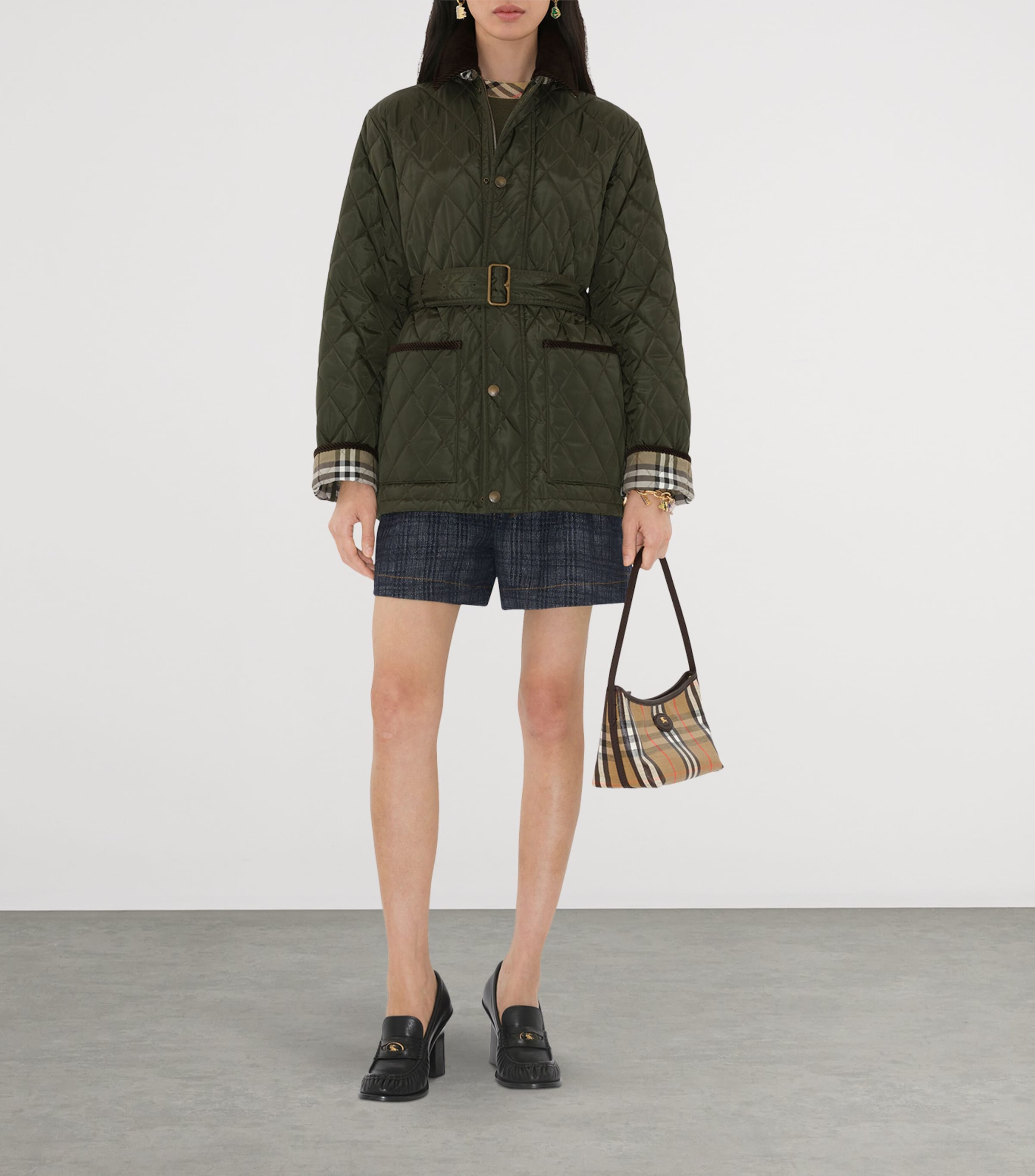 Quilted Belted Field Jacket SHALE Image 3