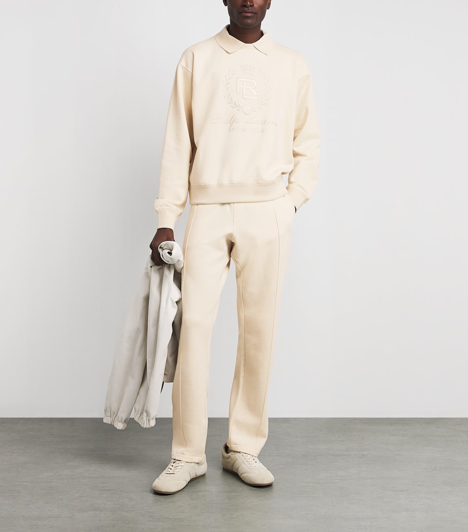 Ralph Lauren Purple Label Mens Cotton-Cashmere Crest Collar Sweatshirt Limestone Image 2