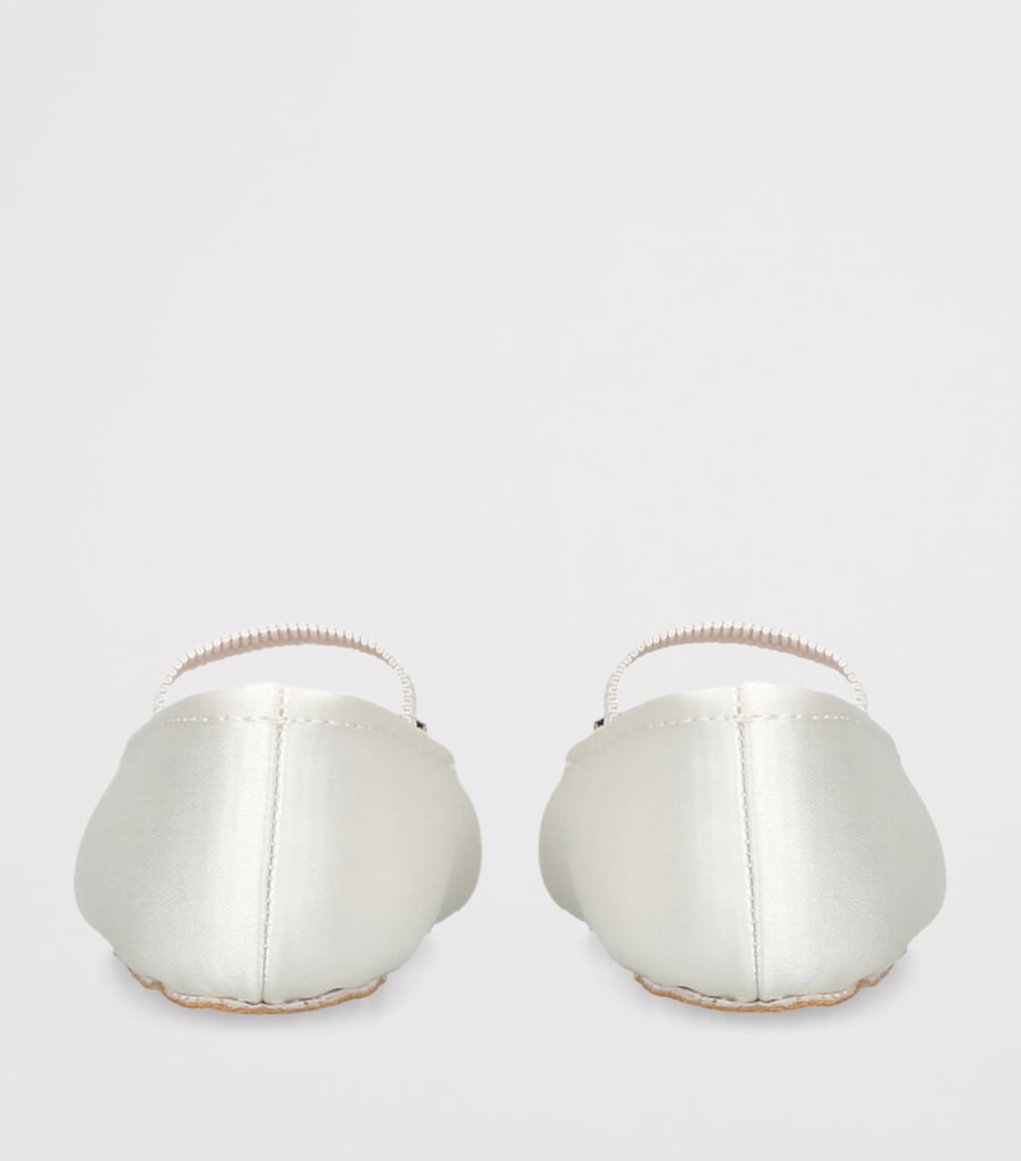 Satin Odette Ballet Flats WHITE Image 2