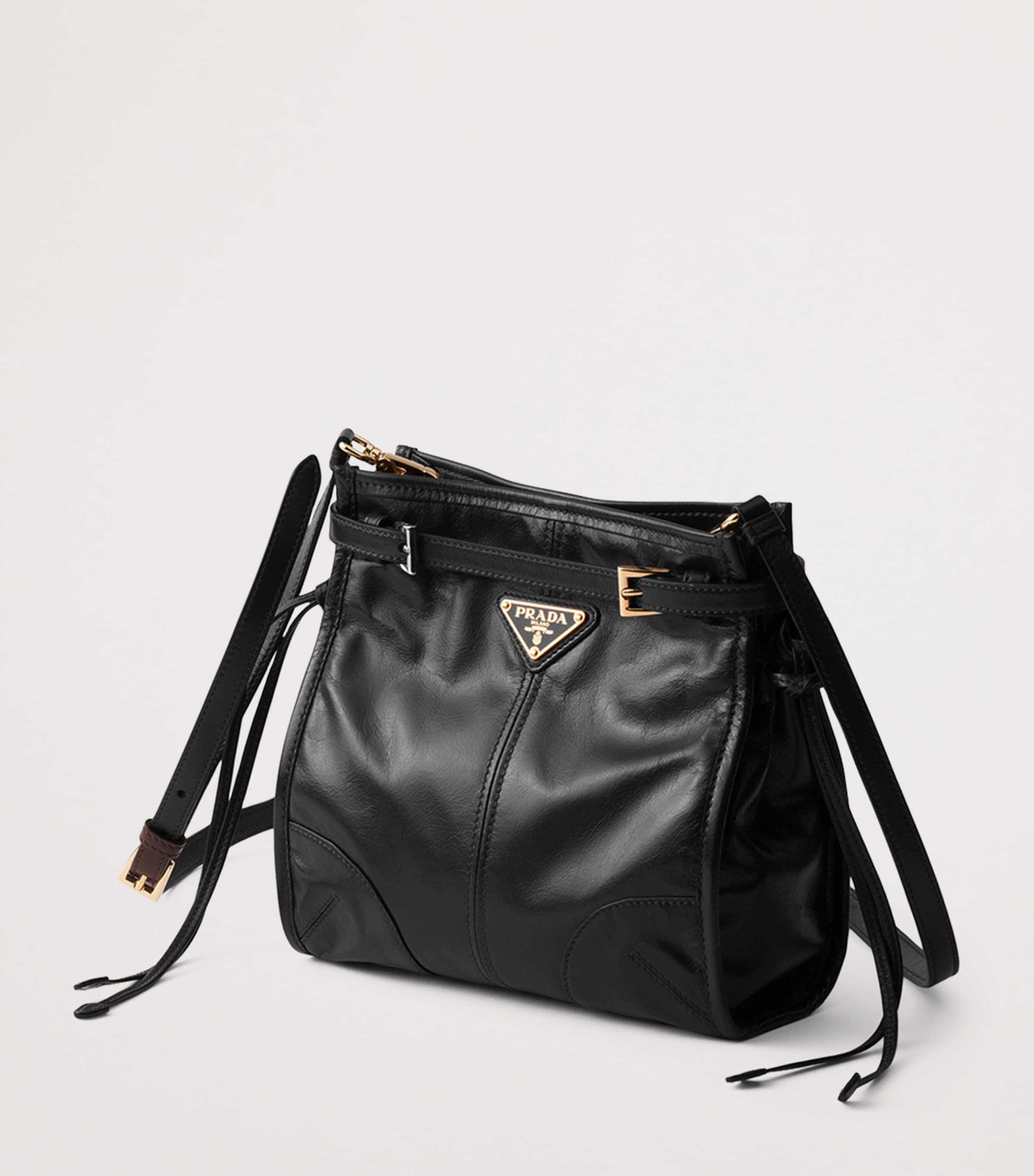 Prada Mini Leather Bonnie Shoulder Bag Black Image 2