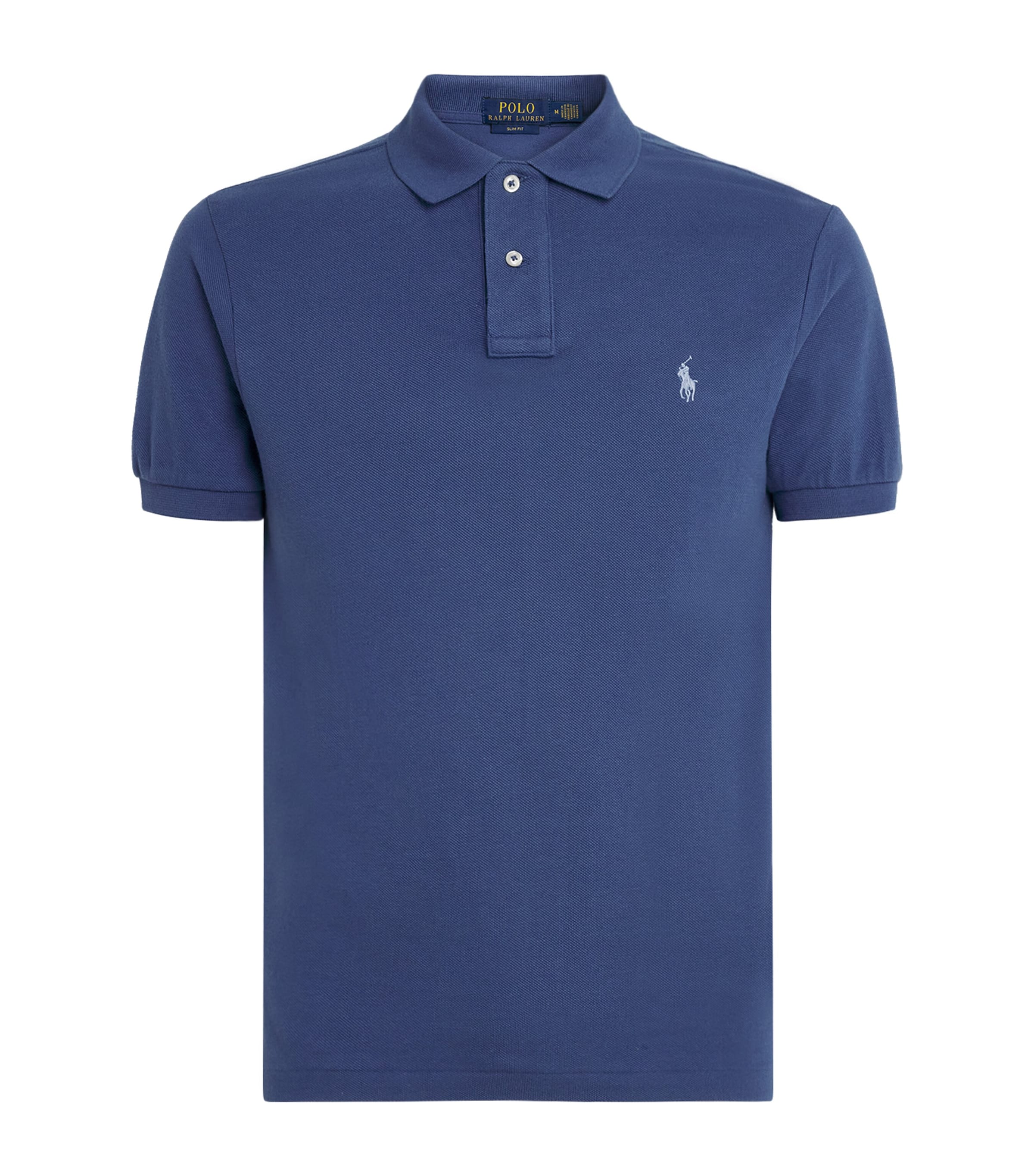 Cotton Mesh Slim-Fit Polo Shirt BLUE Image 1
