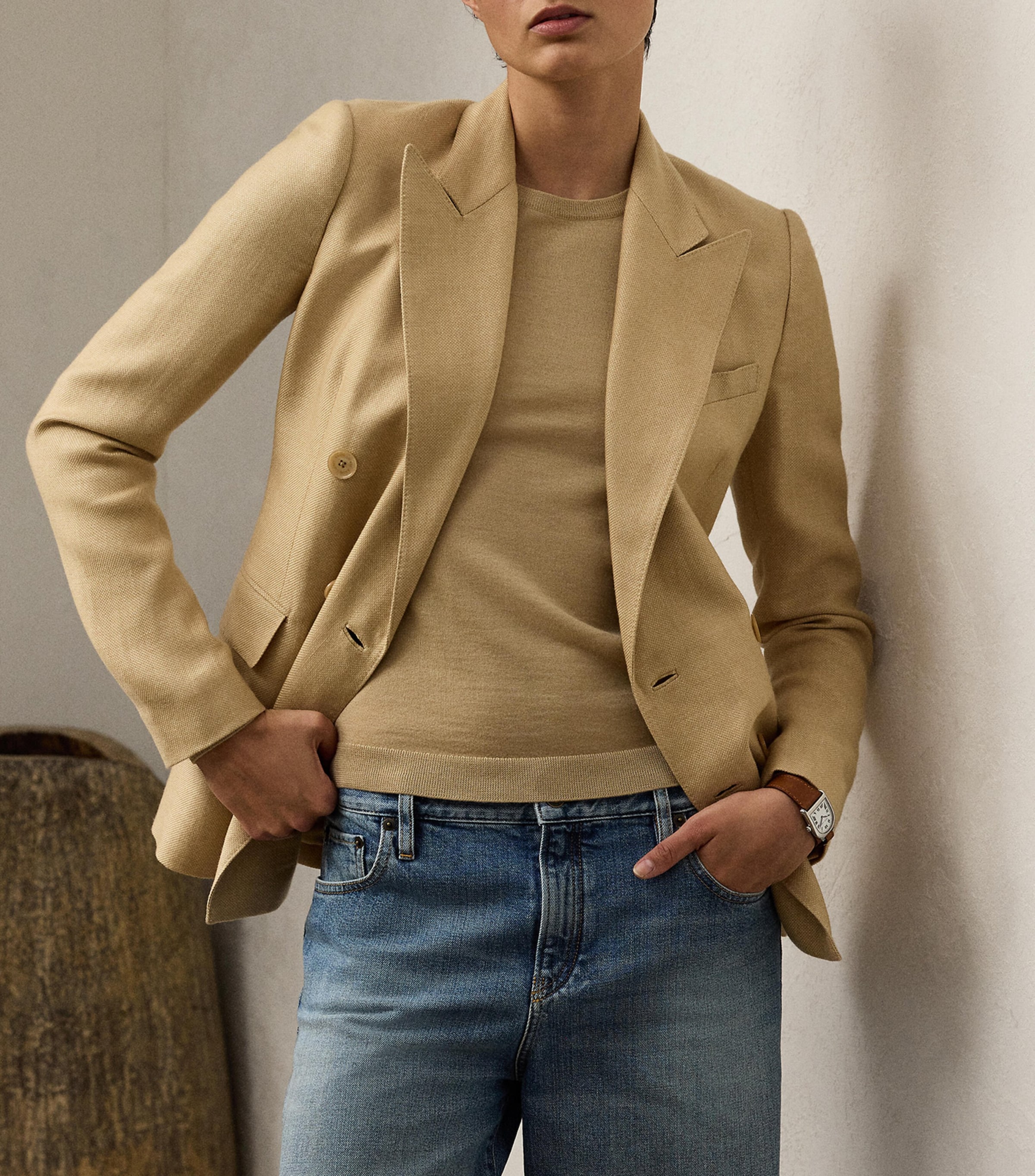 Cashmere-Linen Camden Jacket LIGHT SAND Image 5