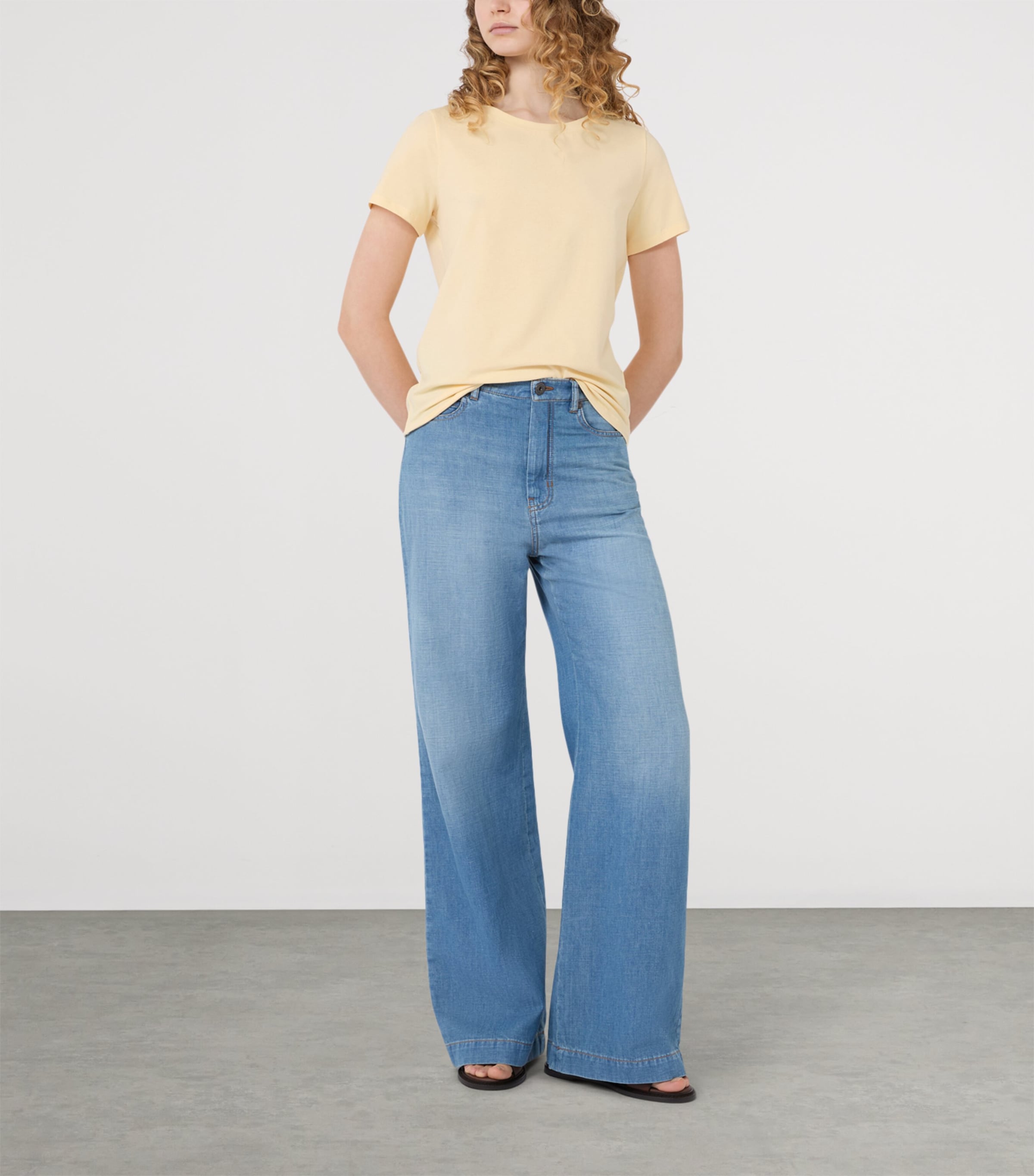 Weekend Max Mara Womens Stretch-Cotton T-Shirt Light Yellow Image 5