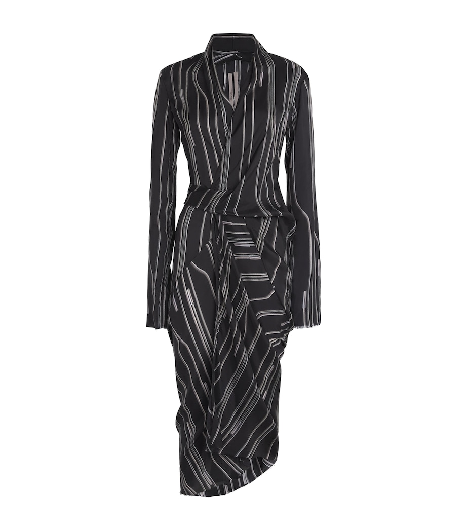 Printed Wrap Midi Dress 0909 BLACK/PEARL Image 1