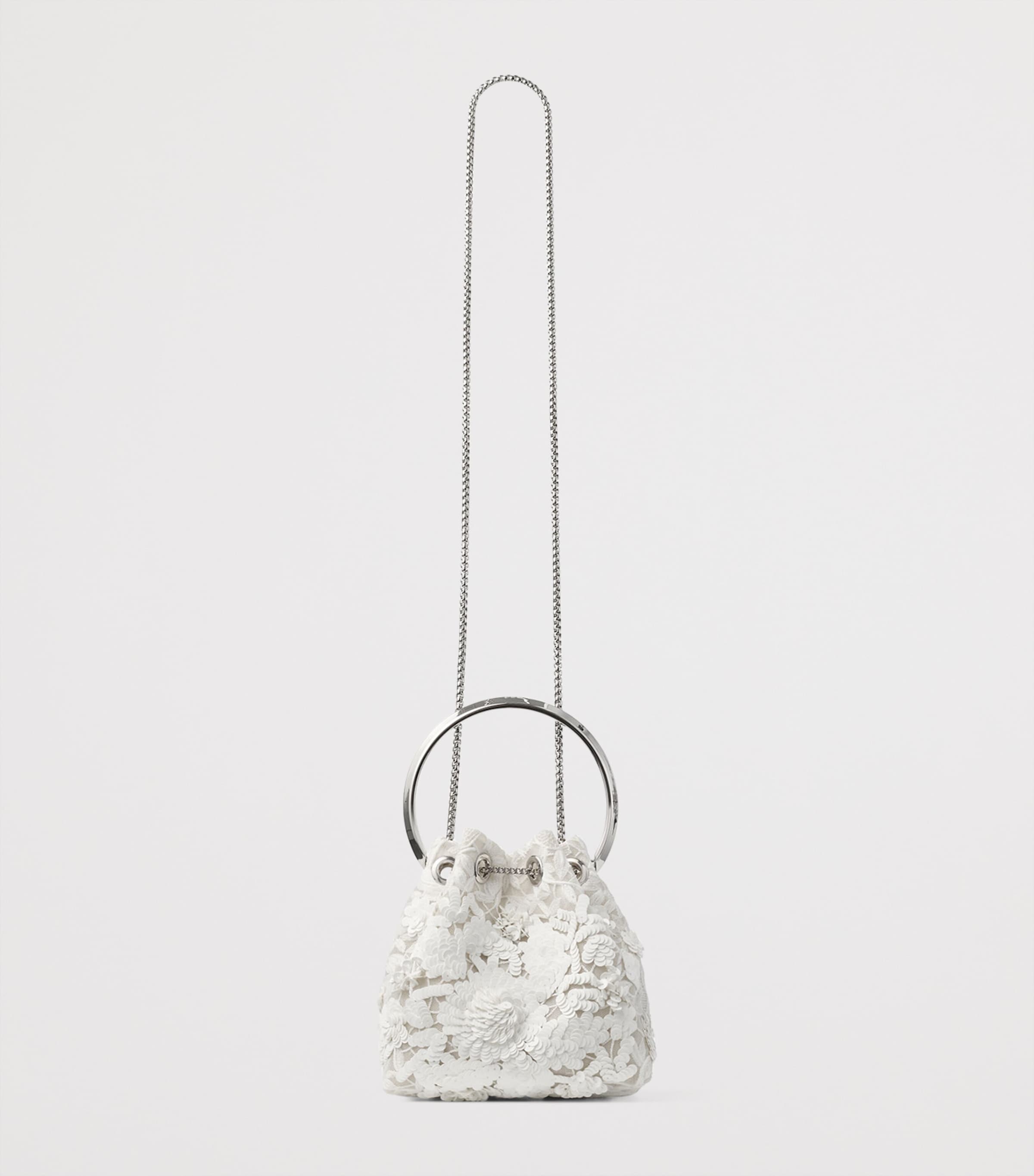 Jimmy Choo Embellished Lace Bon Bon Top-Handle Bag Ivory/silver Image 4