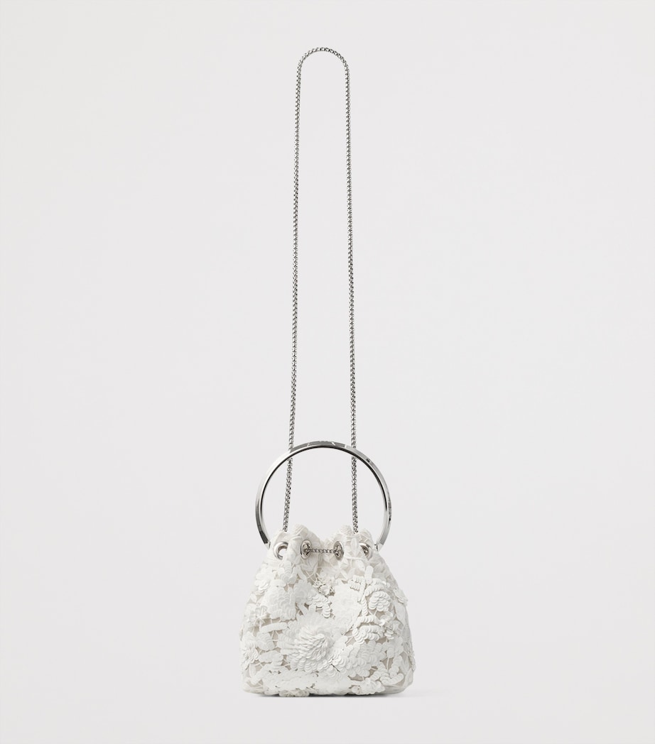 Jimmy Choo Embellished Lace Bon Bon Top-Handle Bag Ivory/silver Image 4