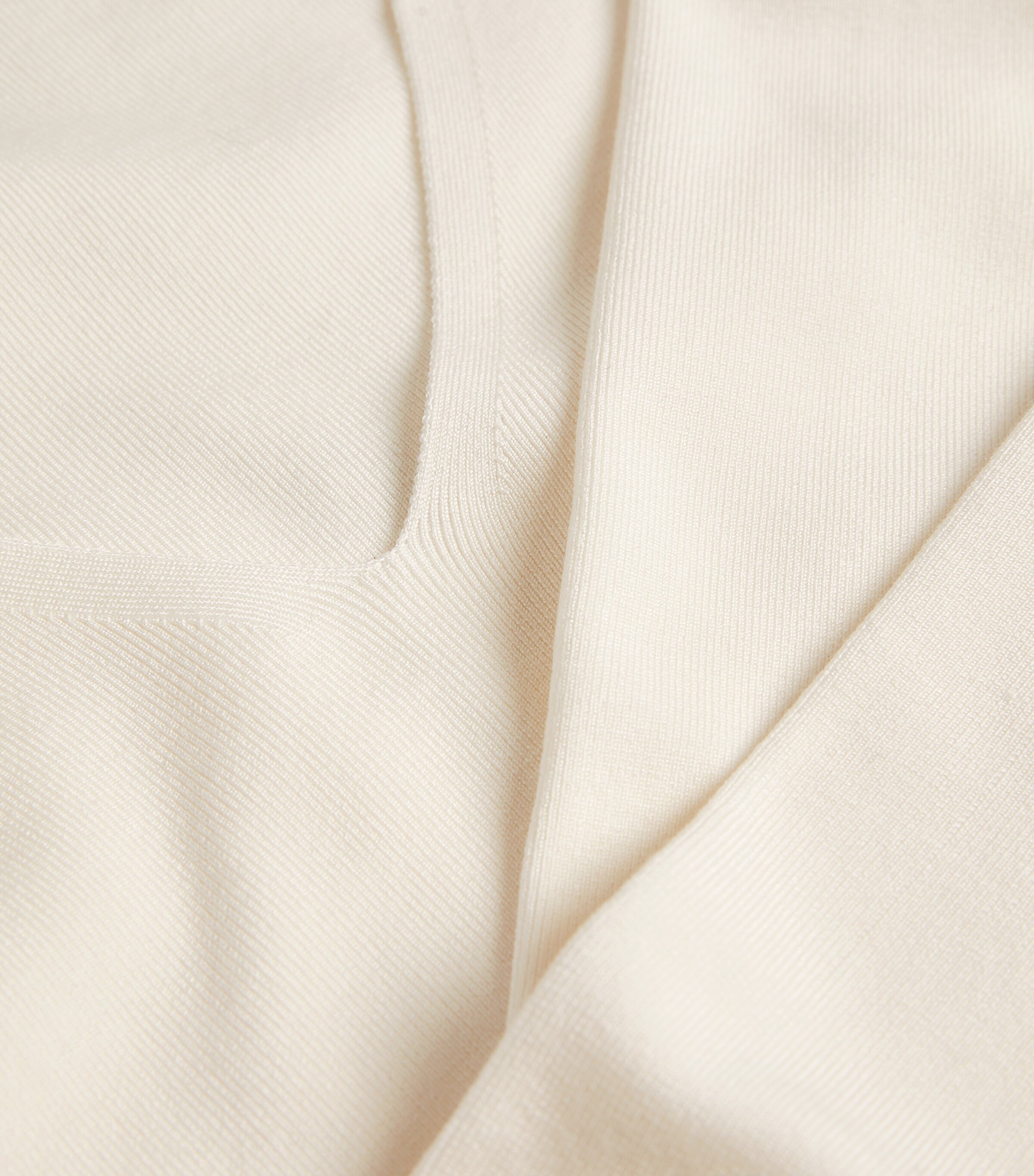 Silk Stretch V Neck Top IVORY Image 5