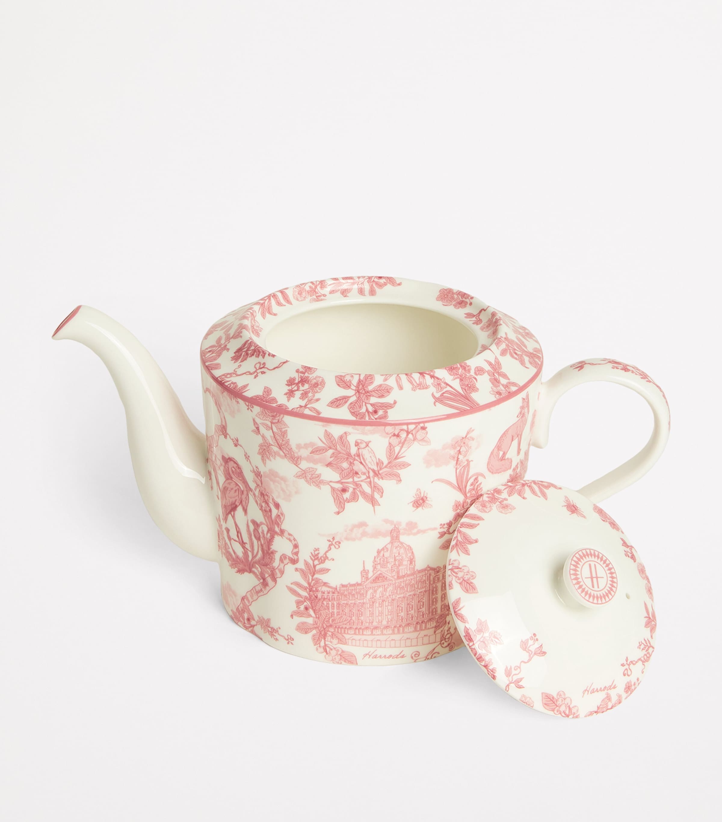 Bone China Toile Teapot PINK Image 3