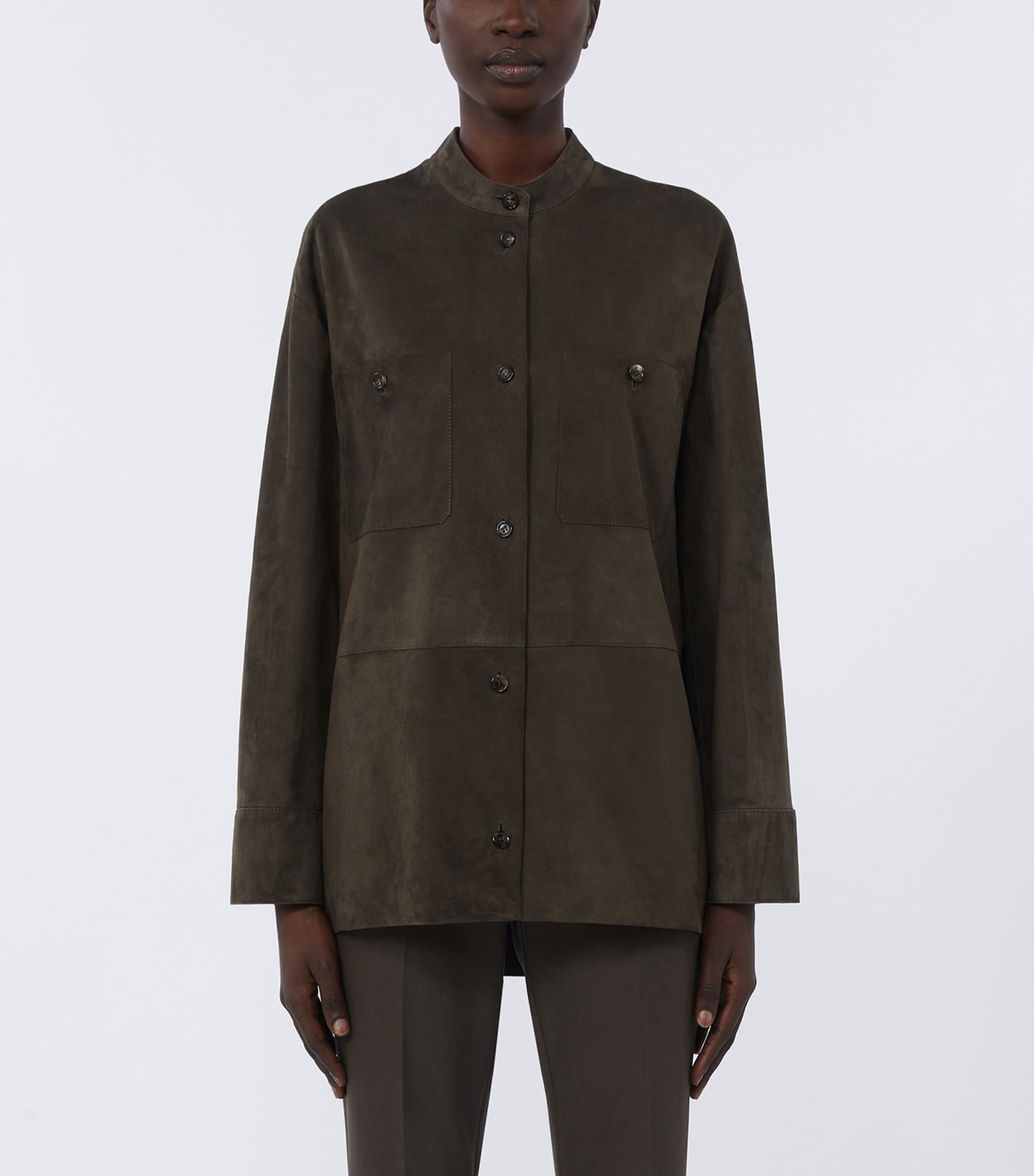Suede Overshirt GREEN Image 3