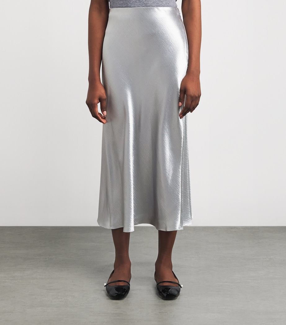 Satin Midi Skirt 022 QUARTZ GRAY Image 3