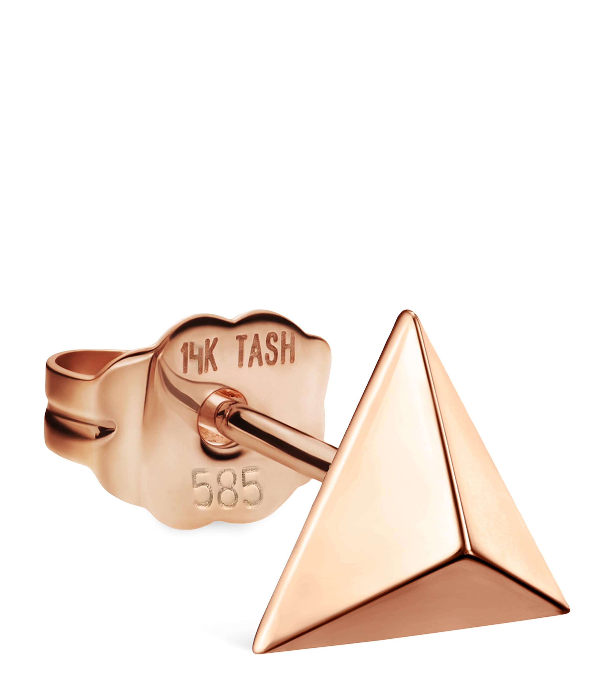 Maria Tash Rose Gold Faceted Triangle Stud Earring