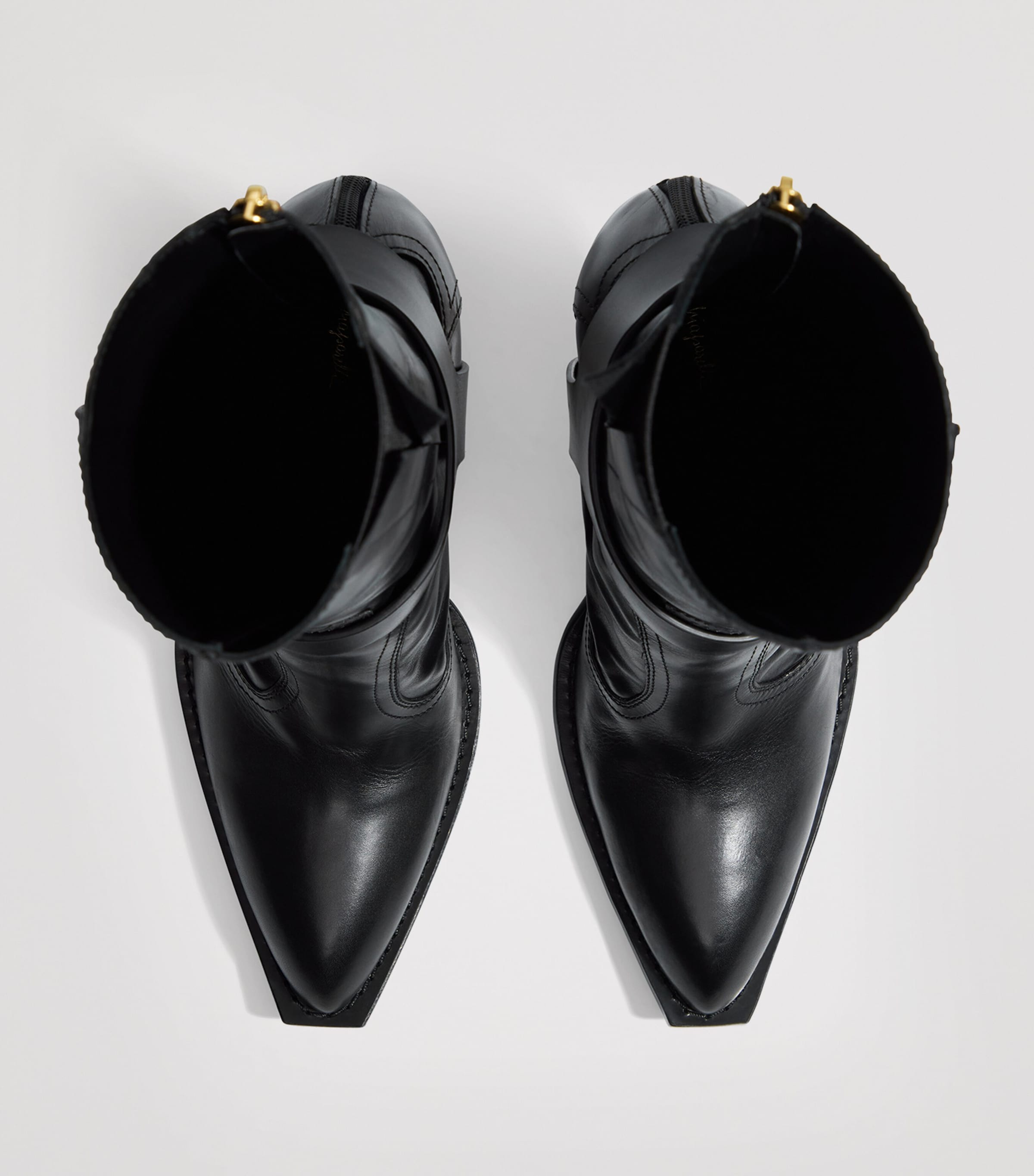 Leather Keyhole Ankle Boots 95 999 BLACK Image 6