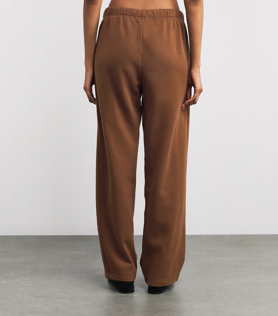 Cotton-Blend Fleece Straight Sweatpants BISON Image 4