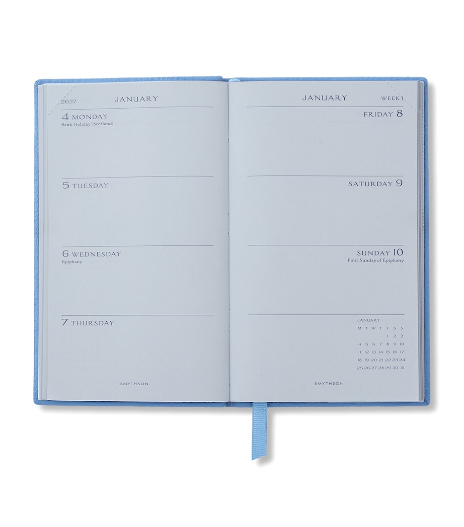 Smythson Leather Panama Weekly Diary 2027 Nile Blue Image 2