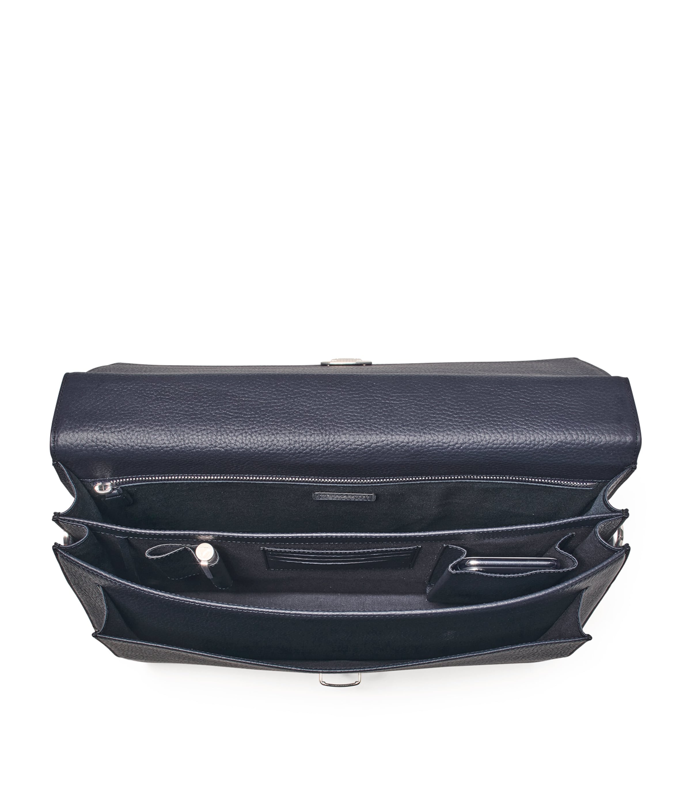 Leather City Laptop Briefcase NAVY Image 5
