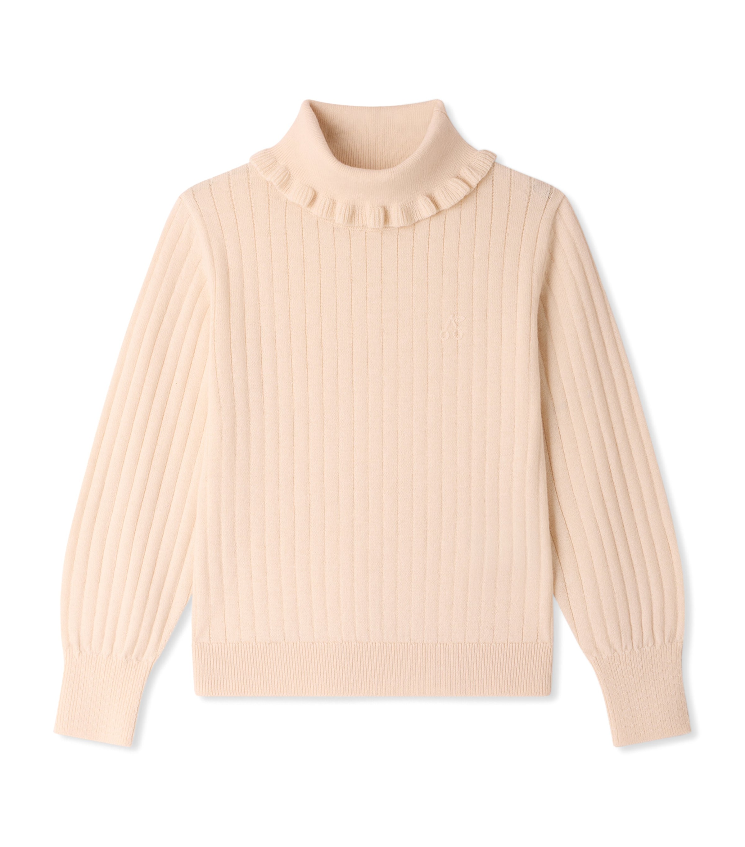 Bonpoint Wool-Cotton Rollneck Jumper (4-8 Years) Ecru Image 1