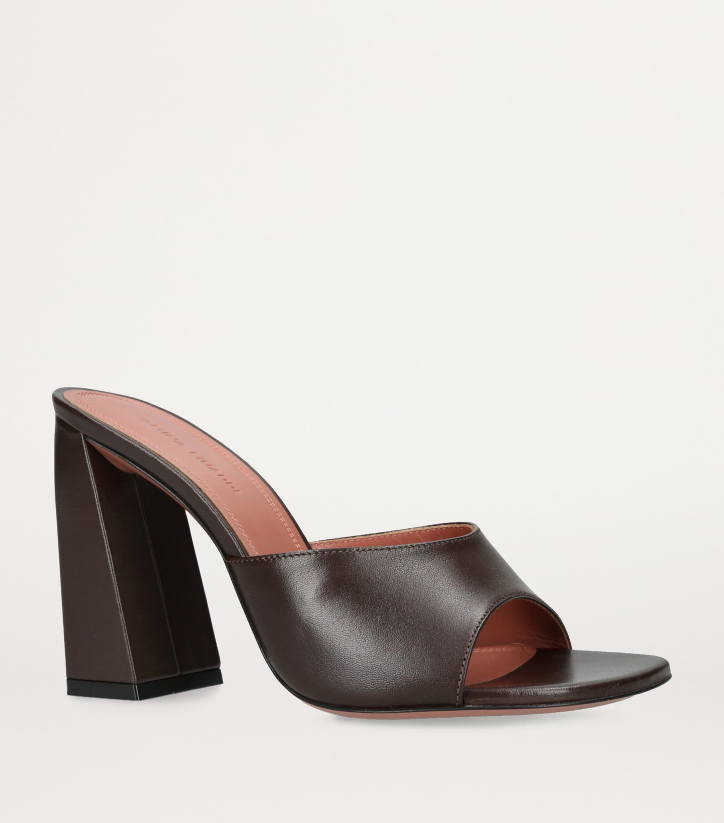 Leather Brigitte Mules 95 DARK BROWN Image 3