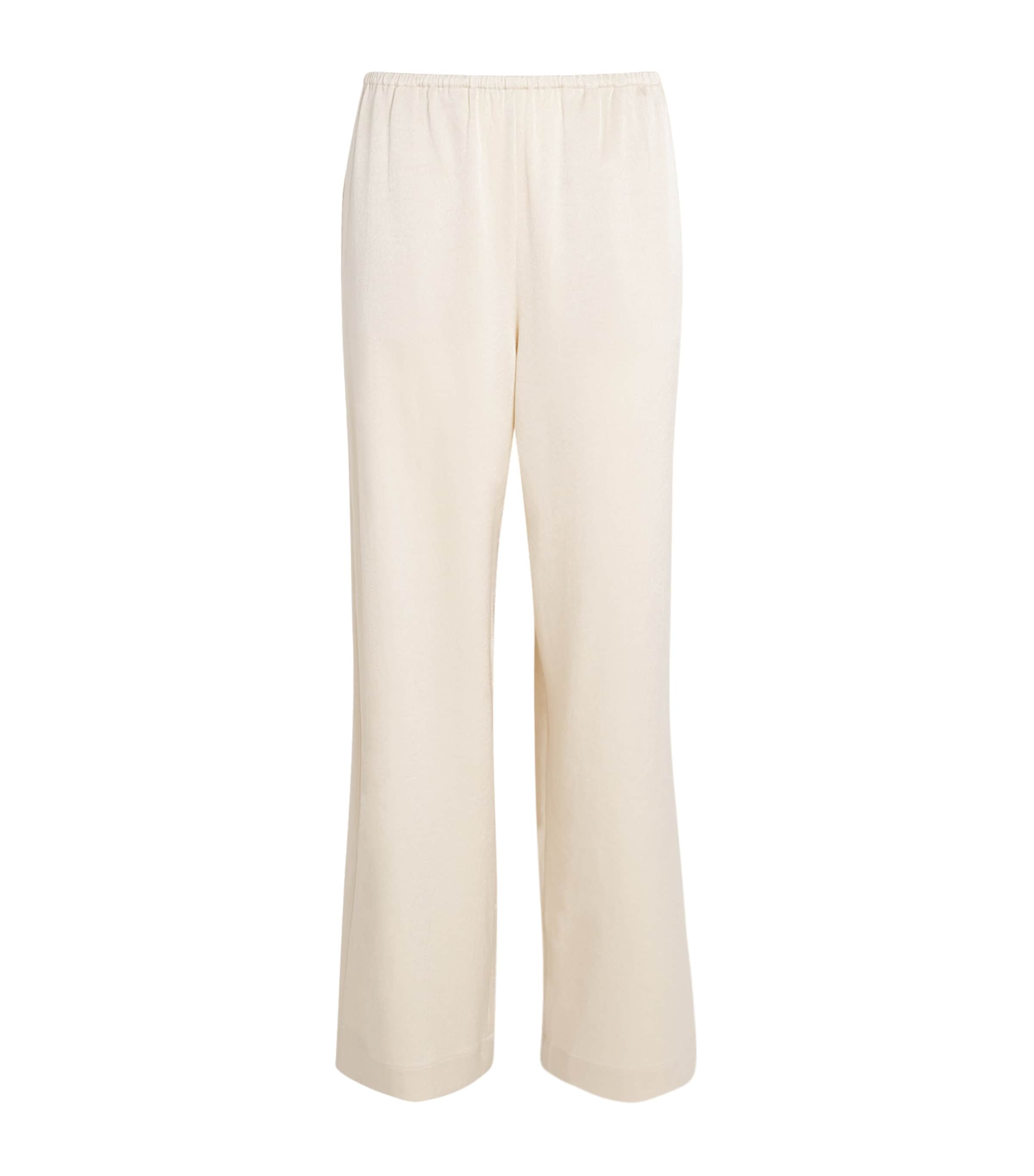 Silk Arvenn Wide-Leg Trousers ECRU Image 1