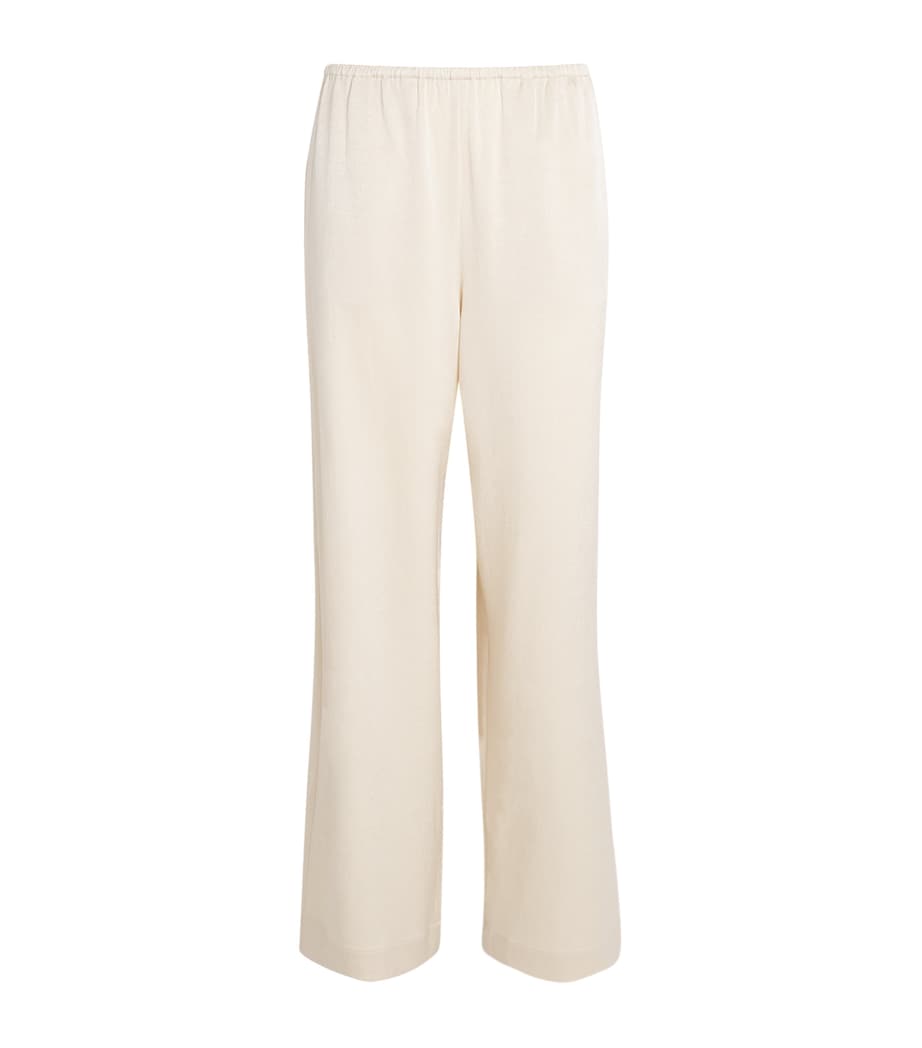 Silk Arvenn Wide-Leg Trousers ECRU Image 1