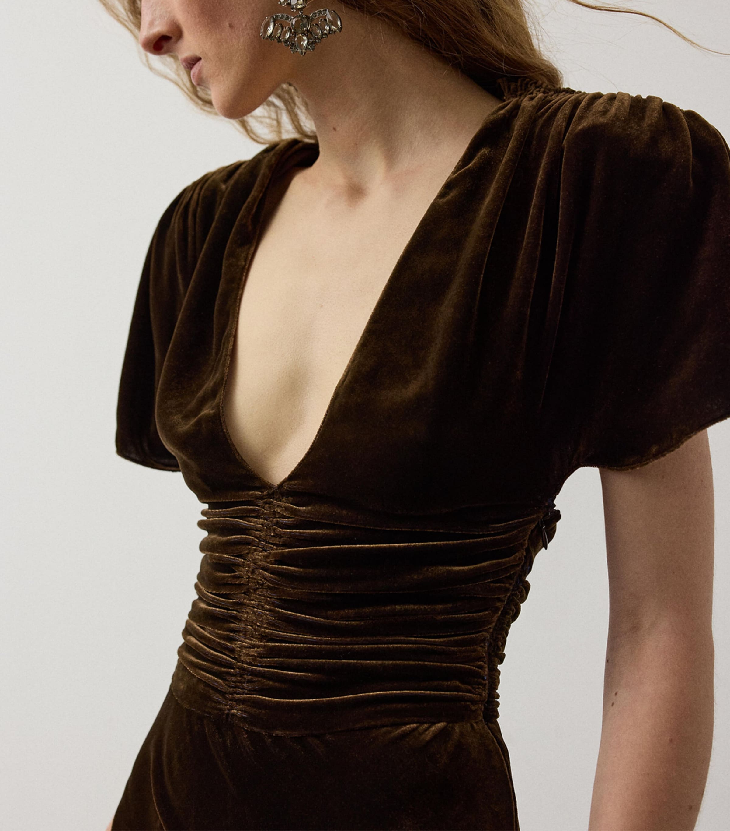 Ralph Lauren Collection Womens Velvet Charisse Gown Brown/evening Blue Image 4