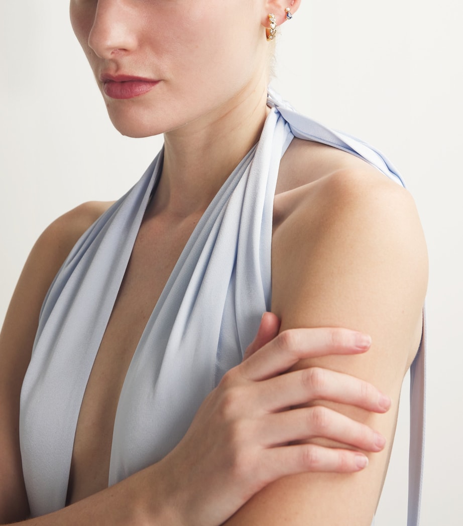 Yellow Gold, Diamond and Sapphire Violet Stud Earrings YELLOW GOLD Image 5