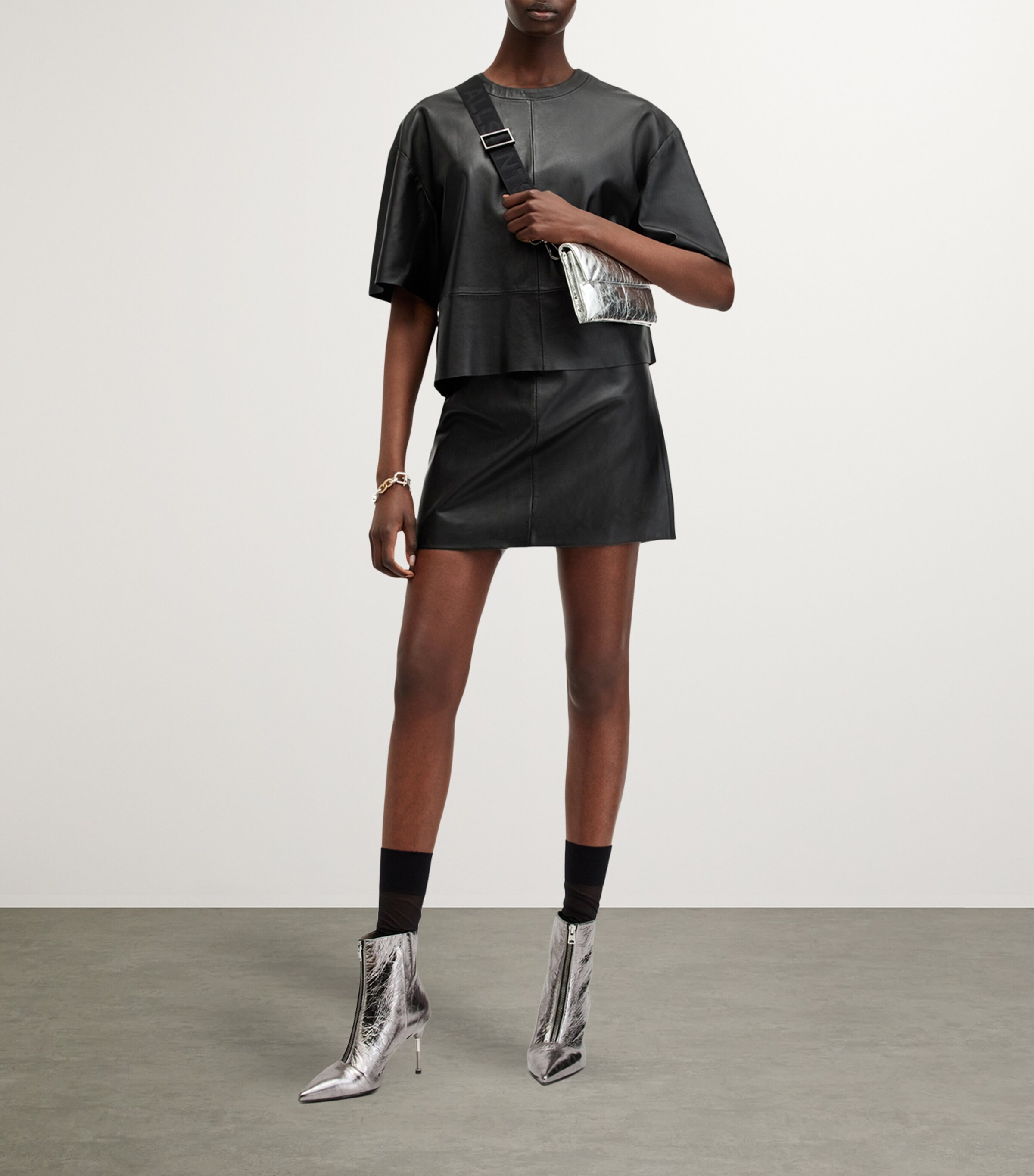 Leather Renai Mini Skirt BLACK Image 2