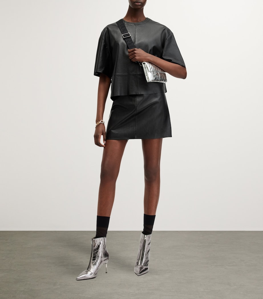 Leather Renai Mini Skirt BLACK Image 2